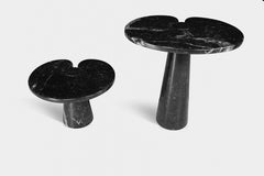 Angelo Mangiarotti Nero Marquina marble consoles for Skipper Italy 1970