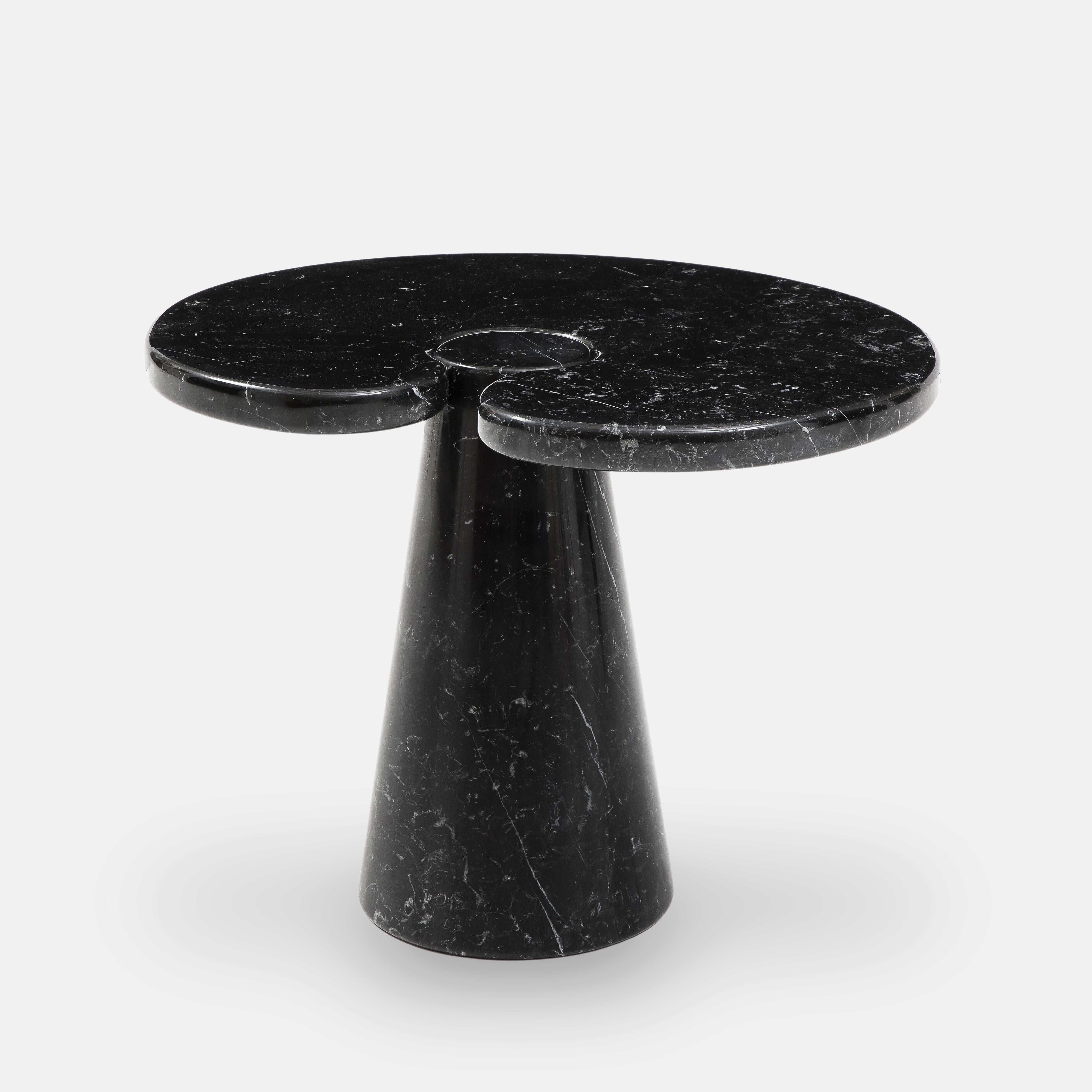 Mid-Century Modern Angelo Mangiarotti Nero Marquina Marble Side Table from 'Eros' Series, 1971