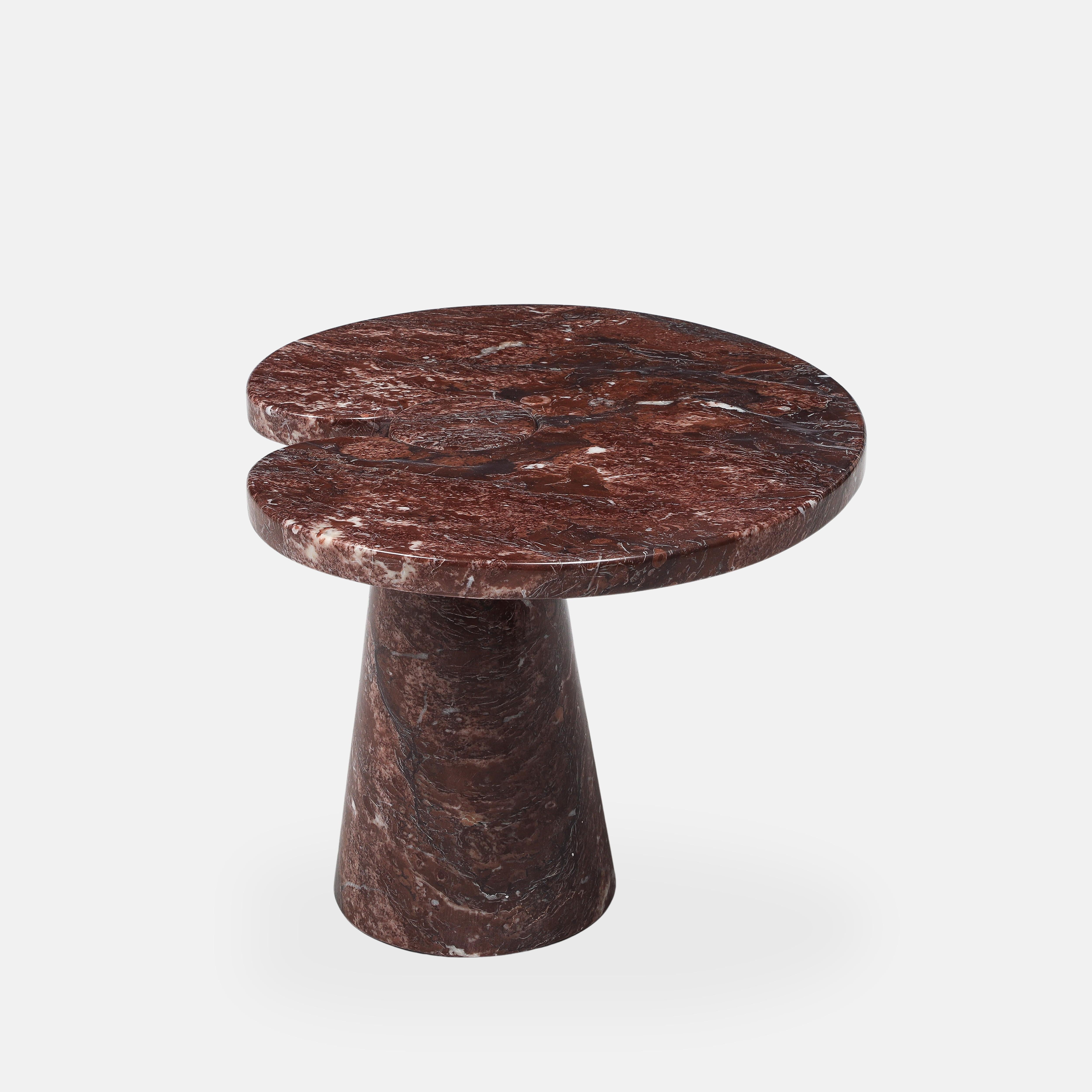 Angelo Mangiarotti Seltener Rosso-Marmor-Beistelltisch aus der Serie 'Eros', 1971 (Moderne der Mitte des Jahrhunderts) im Angebot