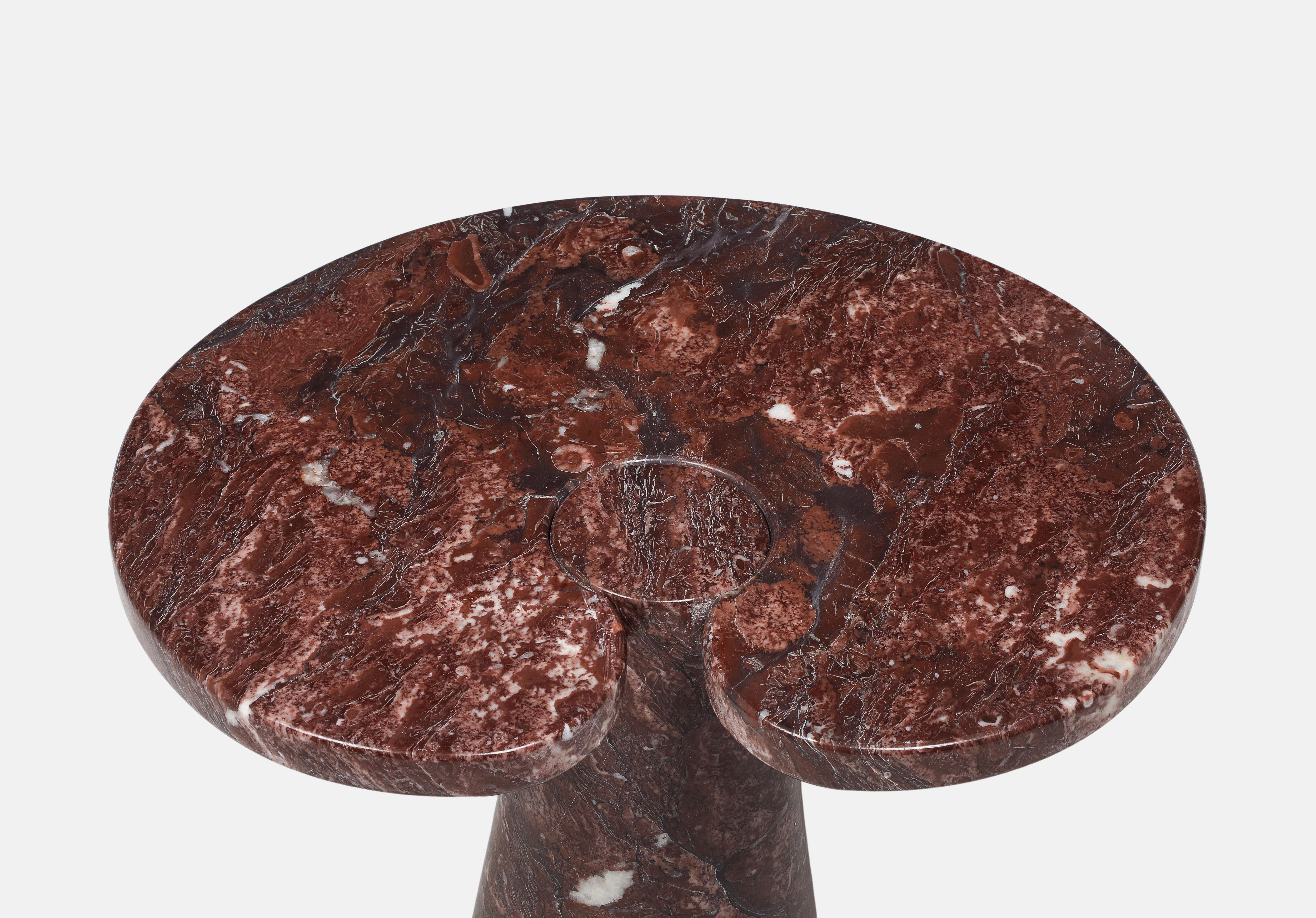 Angelo Mangiarotti Seltener Rosso-Marmor-Beistelltisch aus der Serie 'Eros', 1971 (Ende des 20. Jahrhunderts) im Angebot