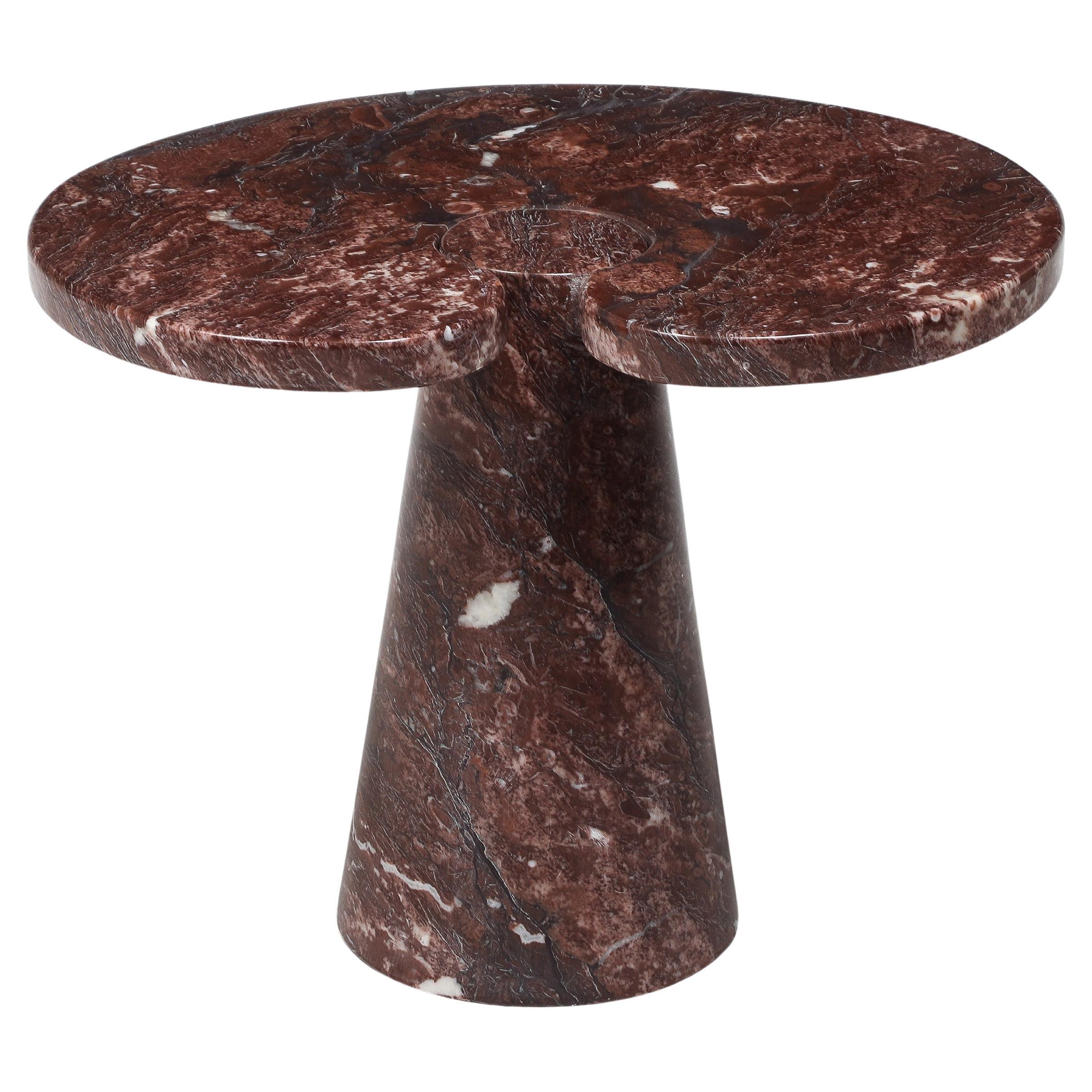 Angelo Mangiarotti Rare Rosso Marble Side Table from 'Eros' Series, 1971