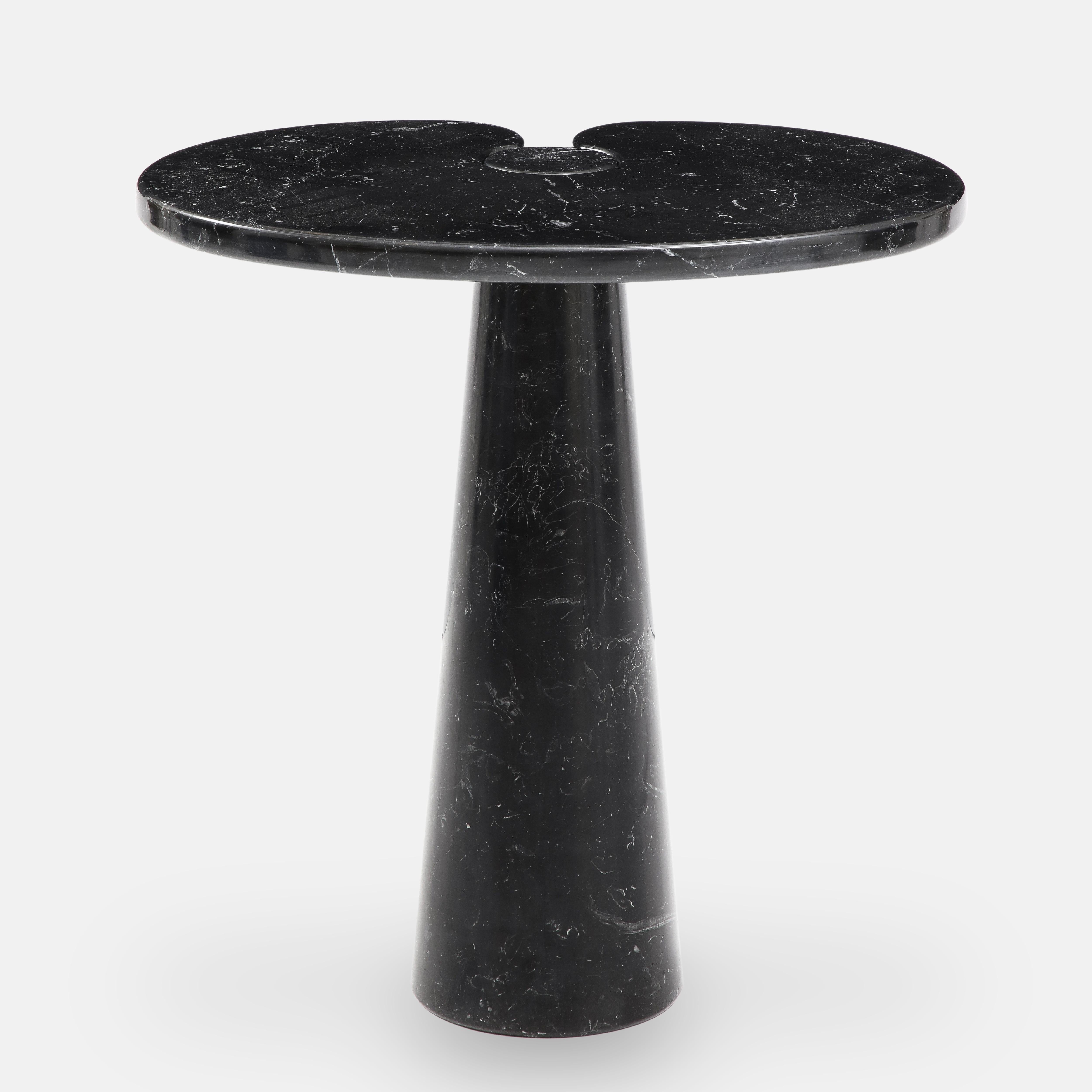 Angelo Mangiarotti Nero Marquina Marble Tall Side Table from Eros Series, 1971 In Good Condition For Sale In New York, NY