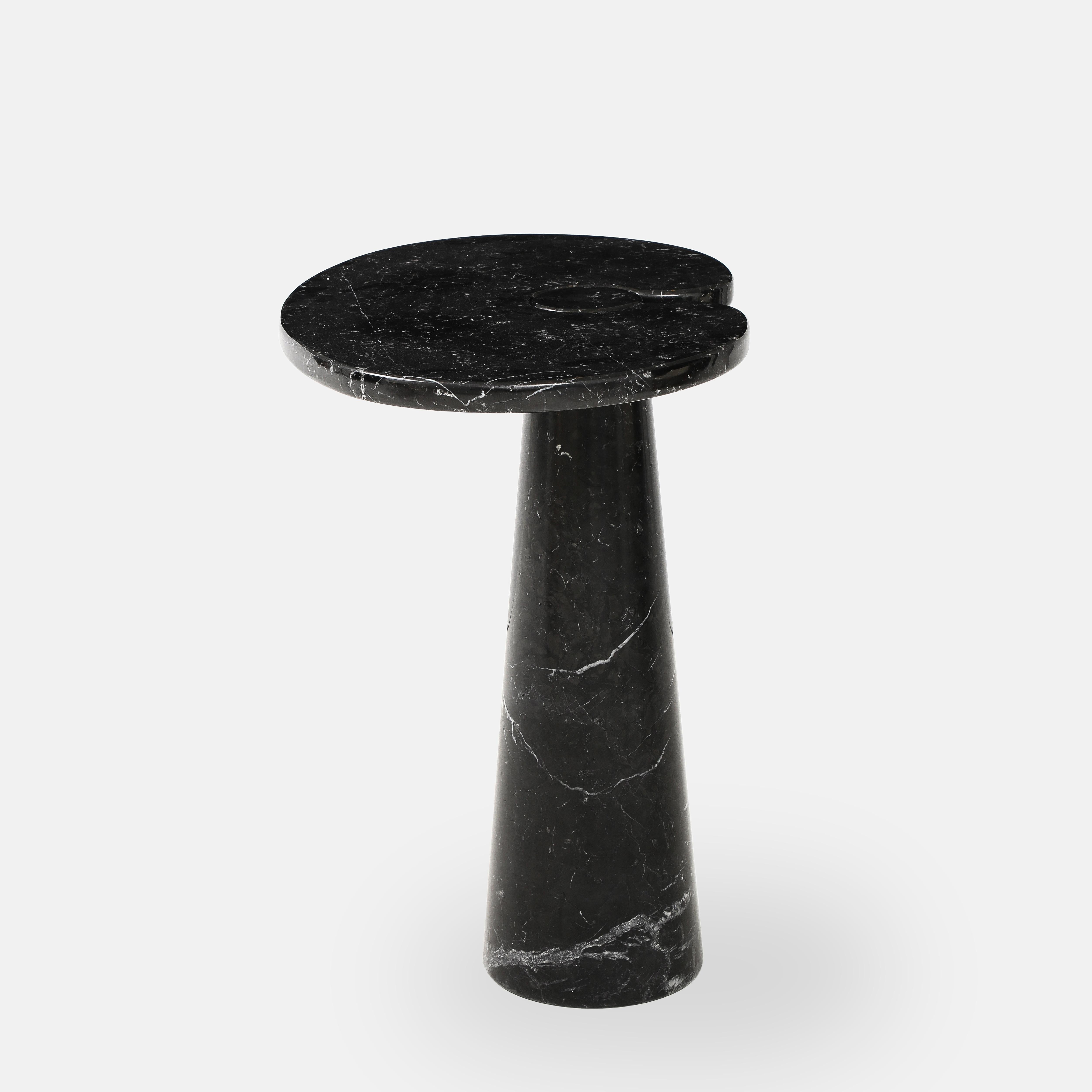 Angelo Mangiarotti Nero Marquina Marble Tall Side Table from Eros Series, 1971 In Good Condition For Sale In New York, NY