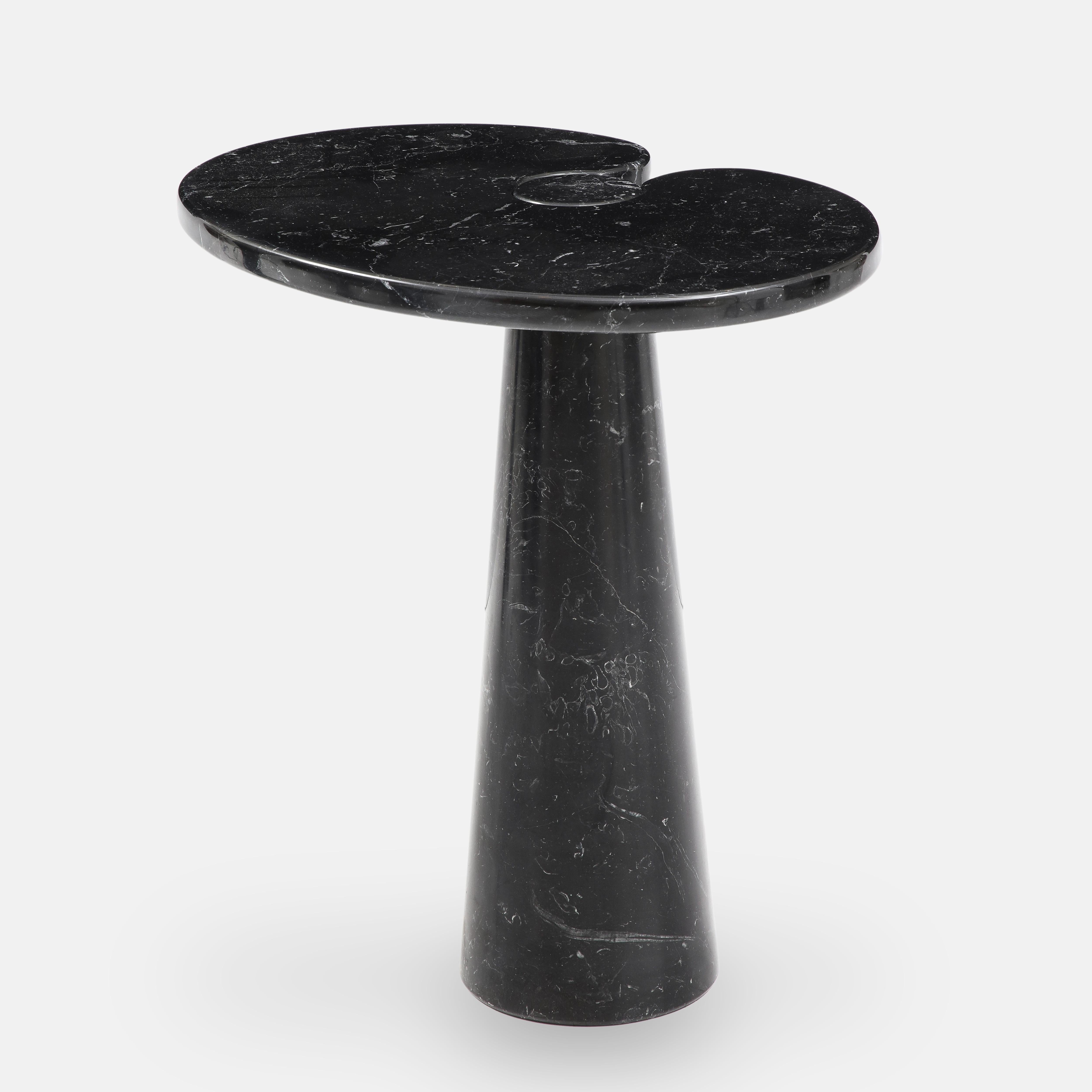 Late 20th Century Angelo Mangiarotti Nero Marquina Marble Tall Side Table from Eros Series, 1971 For Sale