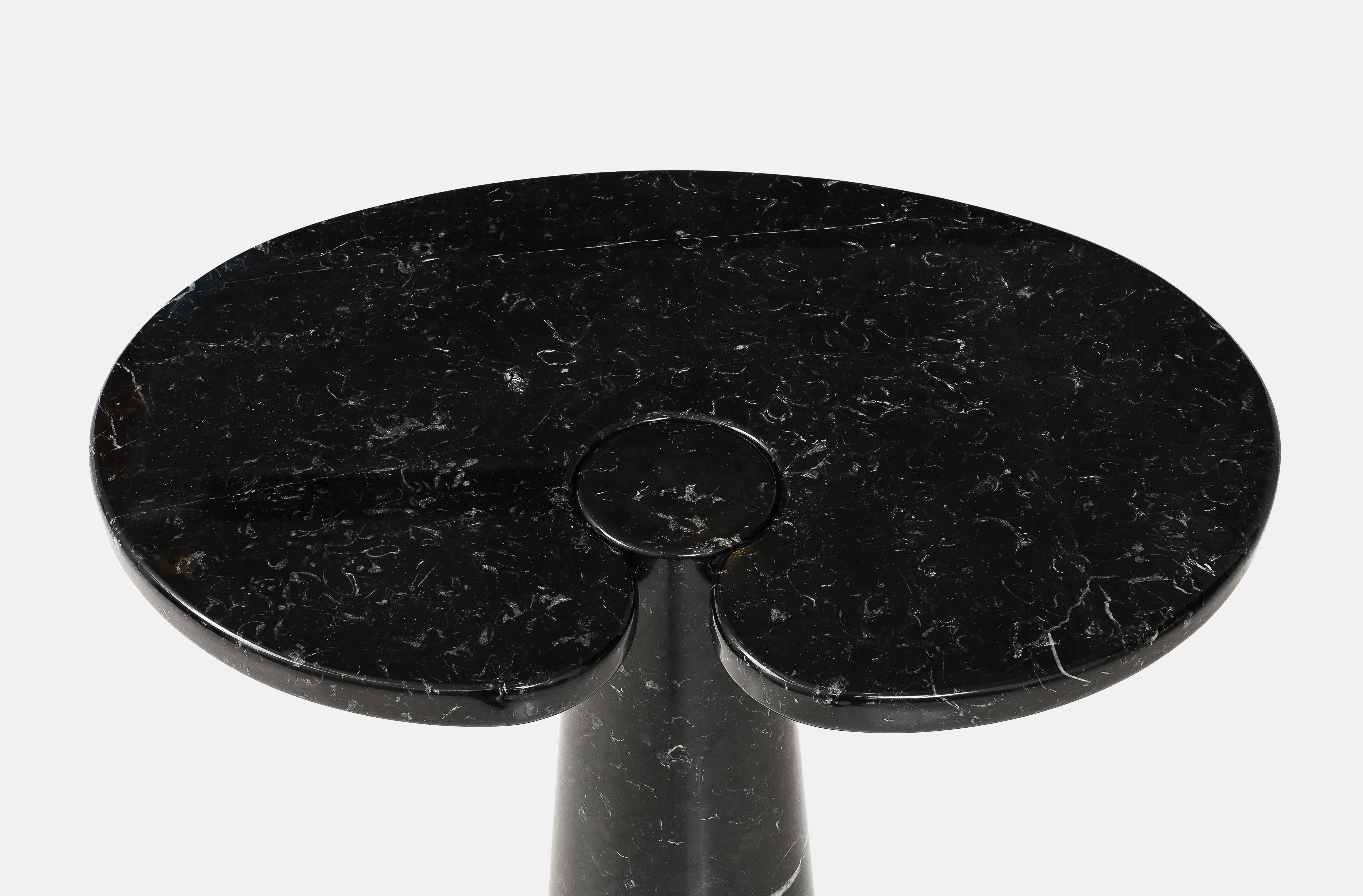 Late 20th Century Angelo Mangiarotti Nero Marquina Marble Tall Side Table from Eros Series, 1971 For Sale