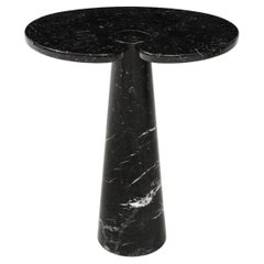 Vintage Angelo Mangiarotti Nero Marquina Marble Tall Side Table from Eros Series, 1971