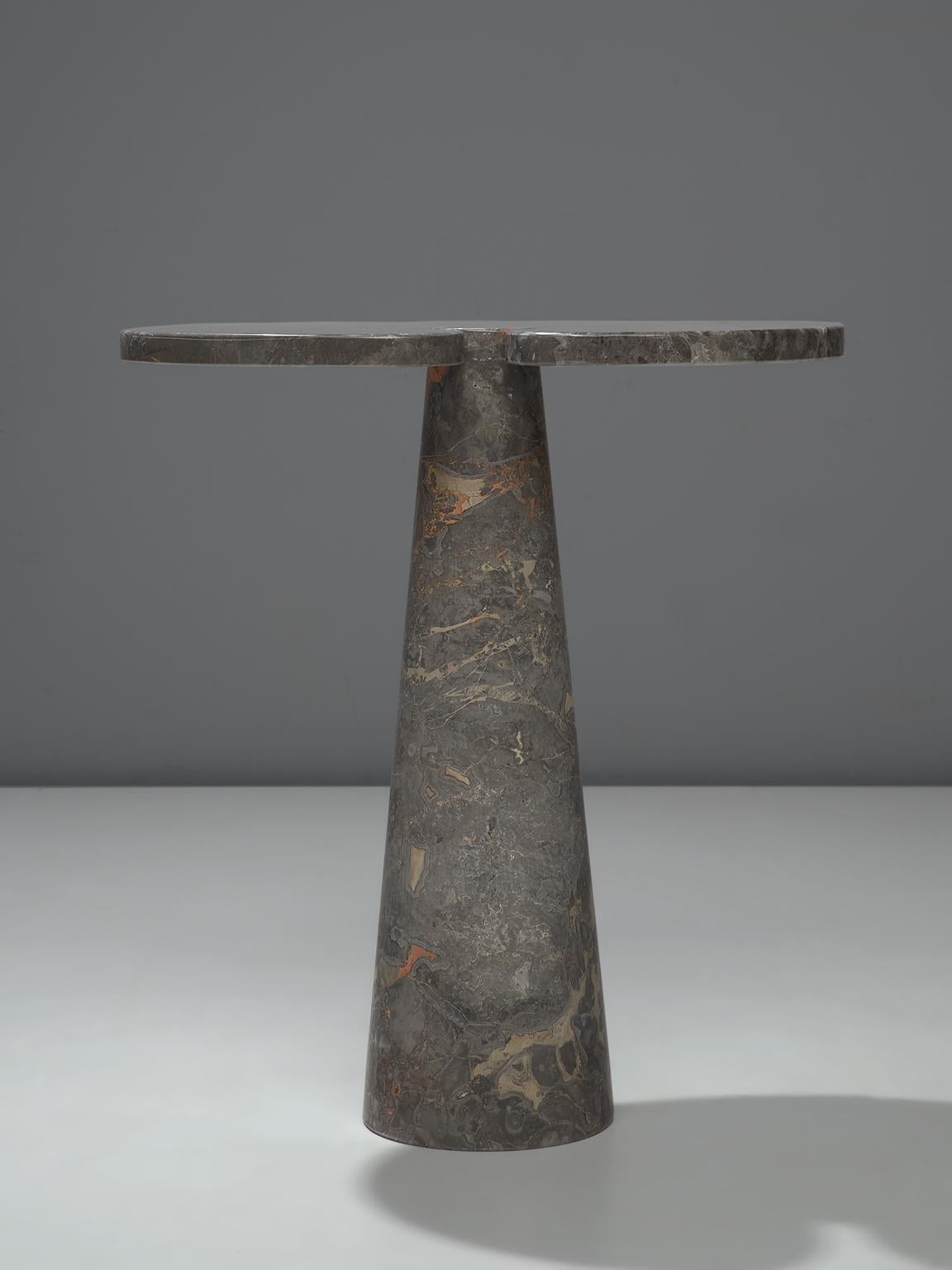 Mid-Century Modern Angelo Mangiarotti 'Eros' Side Table in Grey Marble