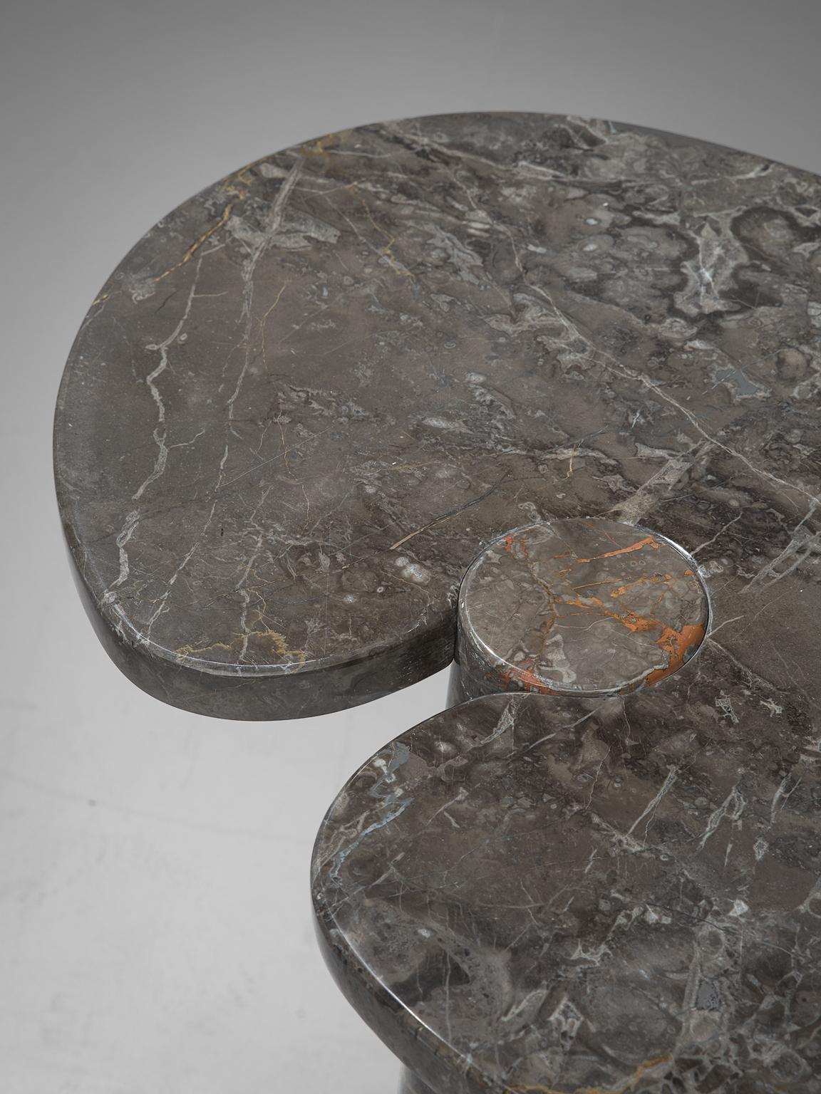 Italian Angelo Mangiarotti 'Eros' Side Table in Grey Marble