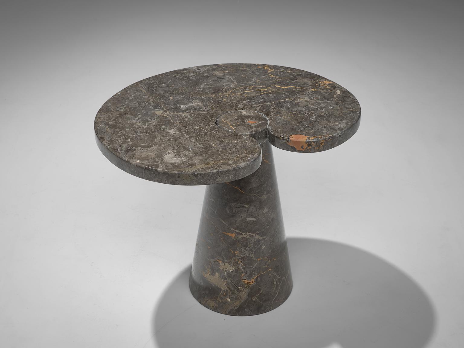 Mid-Century Modern Angelo Mangiarotti Pair of 'Eros' Side Tables in Grey Marble