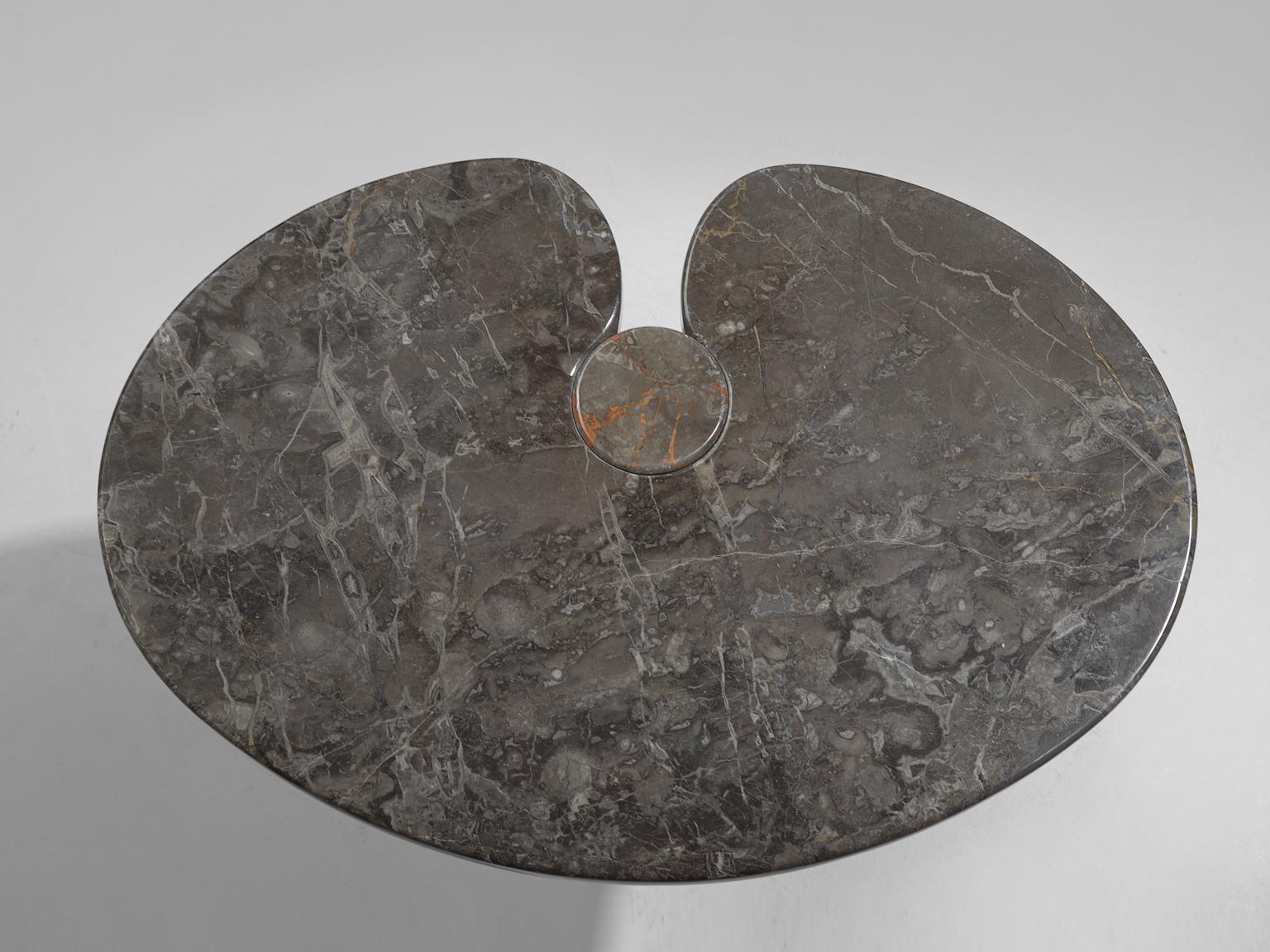 Angelo Mangiarotti 'Eros' Side Table in Grey Marble In Good Condition In Waalwijk, NL