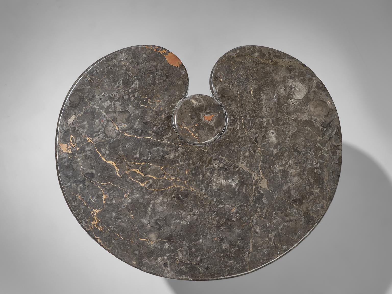 Late 20th Century Angelo Mangiarotti Pair of 'Eros' Side Tables in Grey Marble