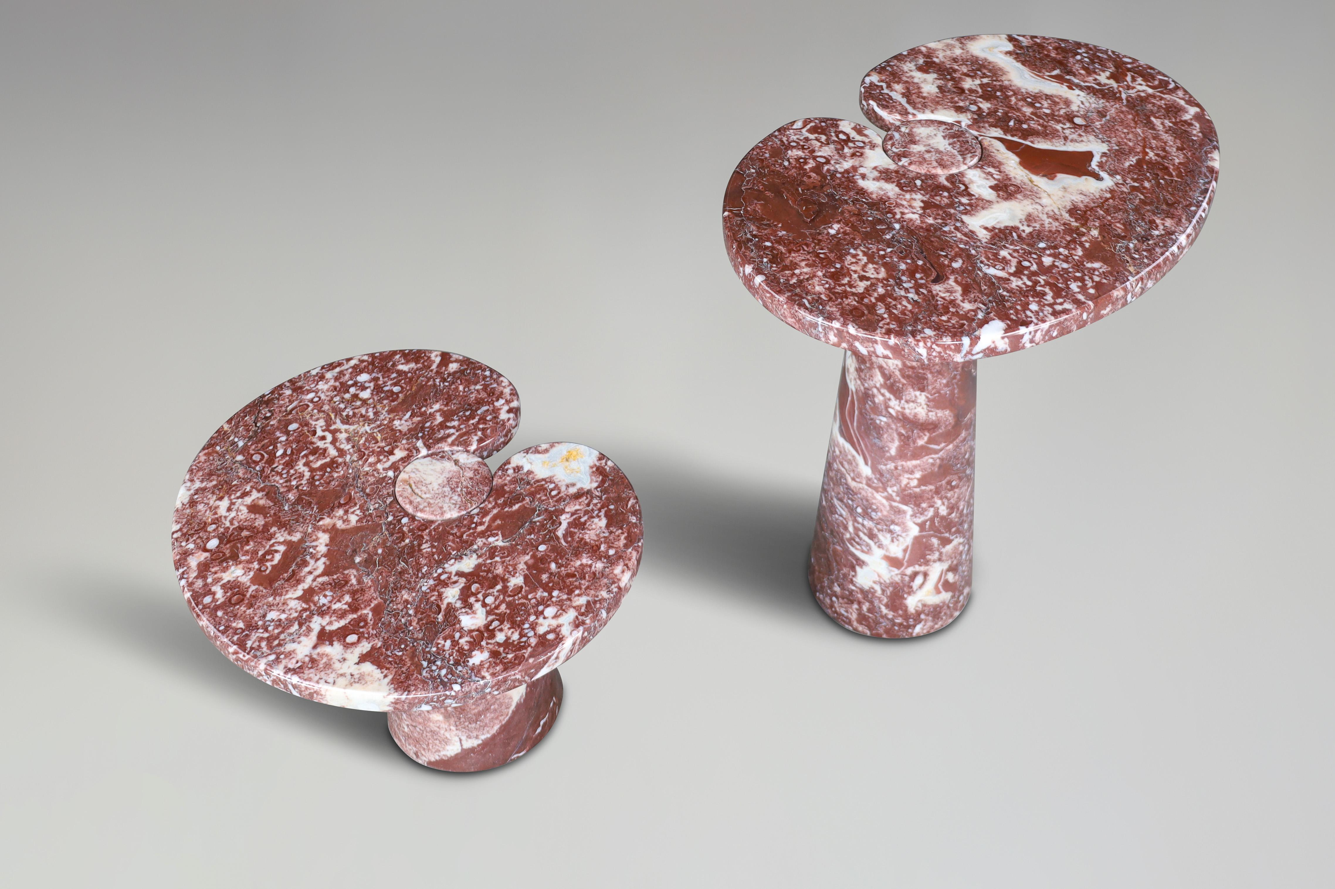 Angelo Mangiarotti pair of two Rosso marble consoles for Skipper Italy 1970 For Sale 5