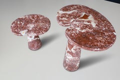 Angelo Mangiarotti pareja de dos consolas de mármol Rosso para Skipper Italia 1970