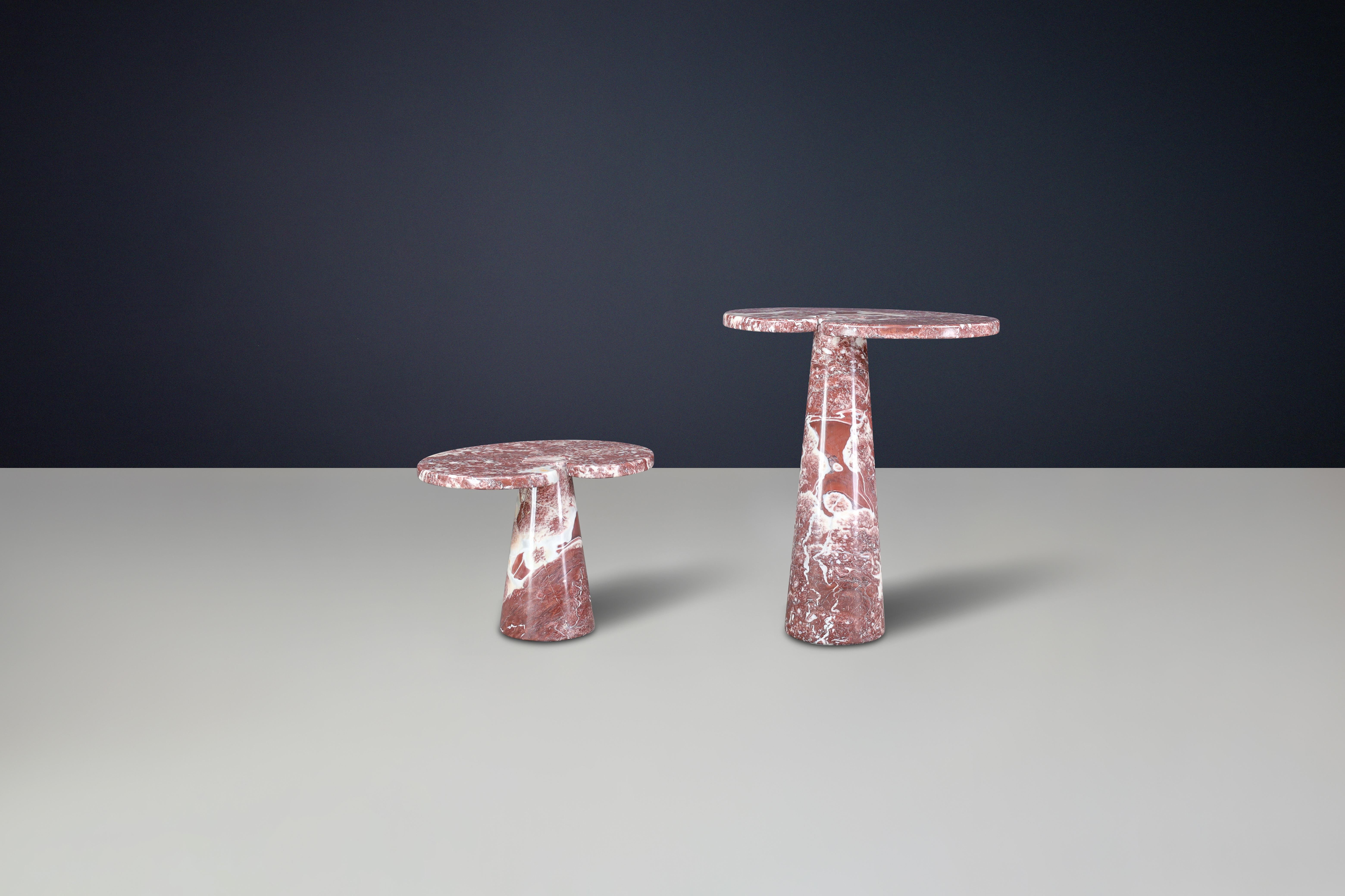 Angelo Mangiarotti pair of two Rosso marble consoles for Skipper Italy 1970 In Good Condition For Sale In Almelo, NL
