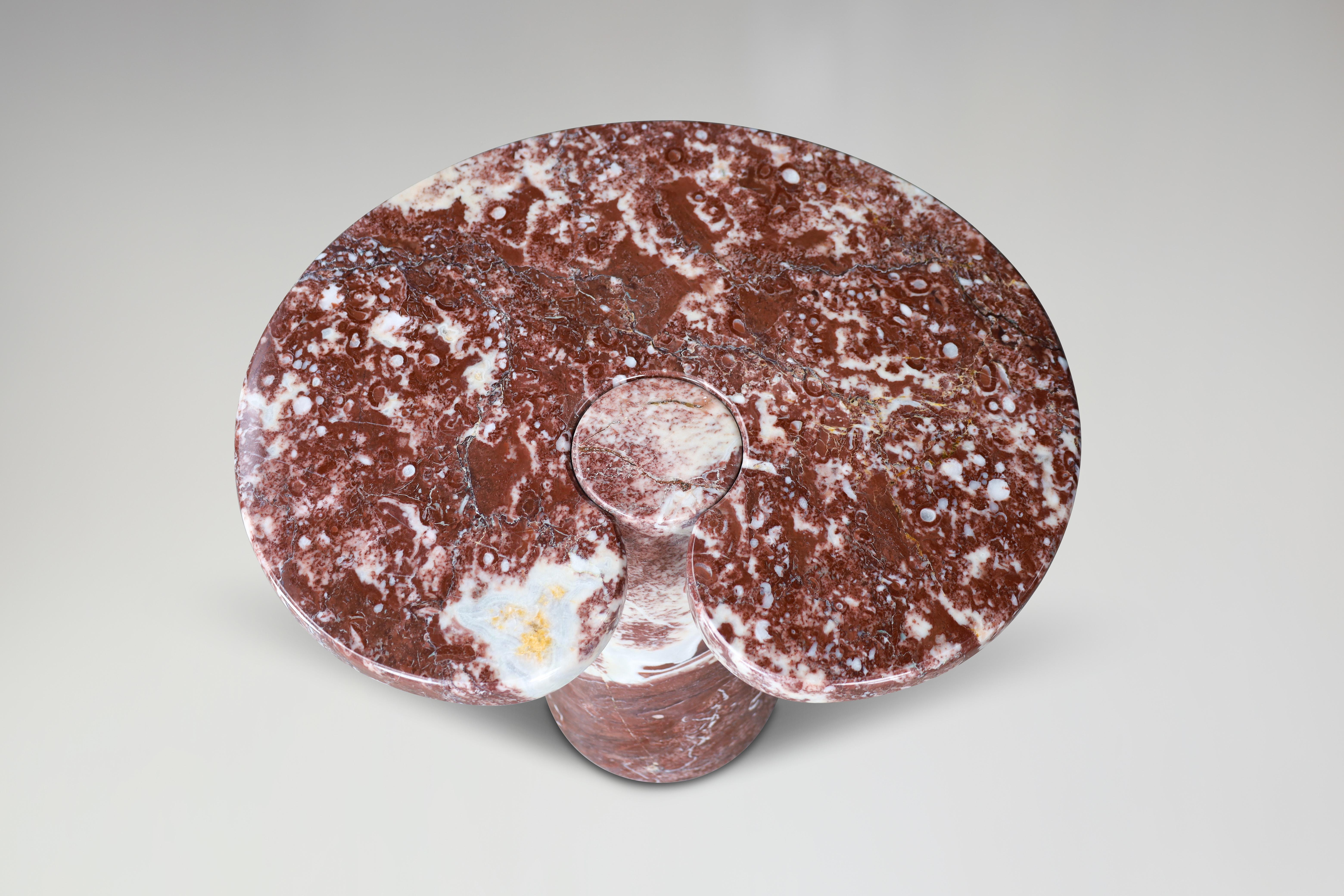 Angelo Mangiarotti pair of two Rosso marble consoles for Skipper Italy 1970 For Sale 1