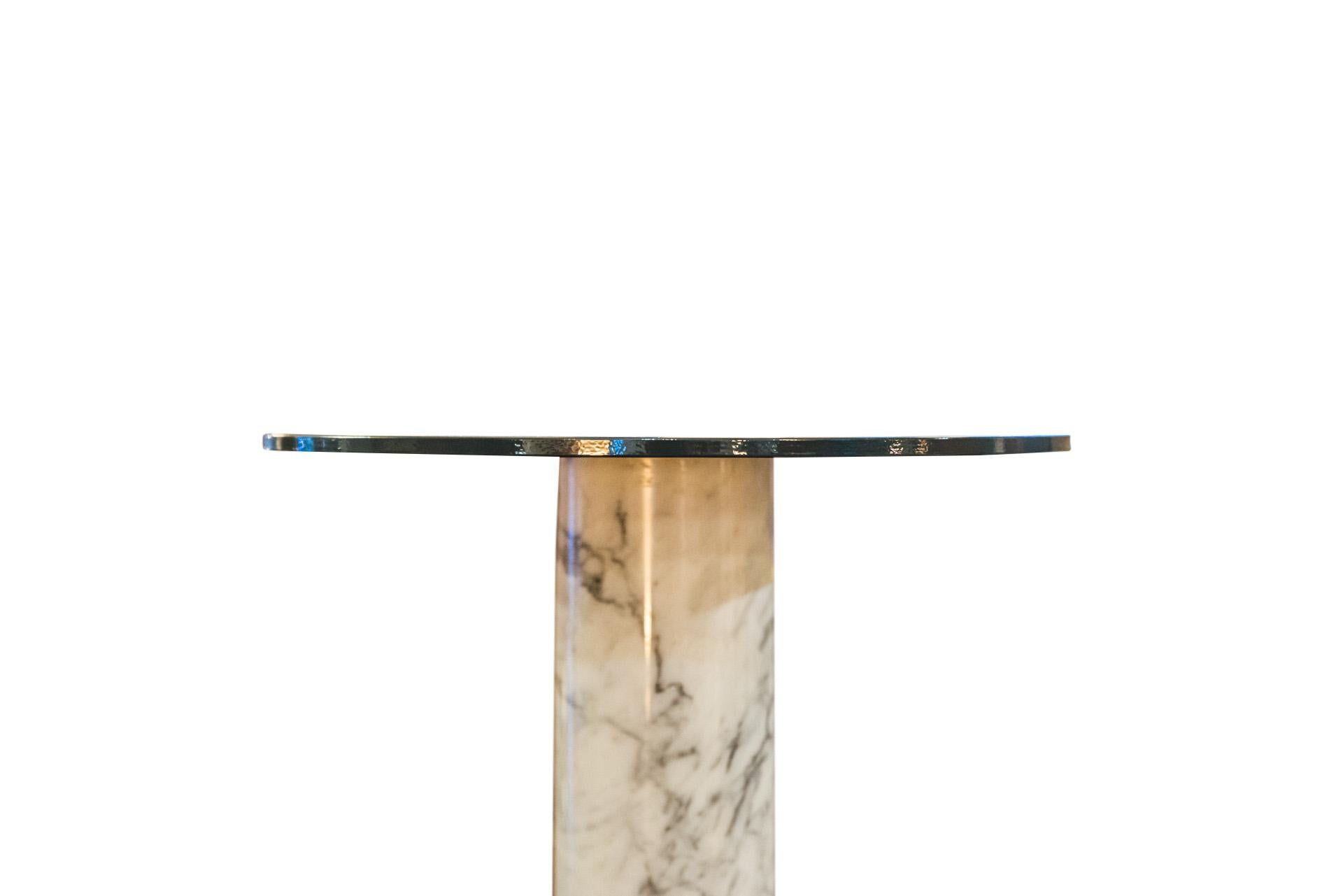 Mid-Century Modern Angelo Mangiarotti, Attesa Pedestal Table, Marble and Sheet, circa 1988, Italy