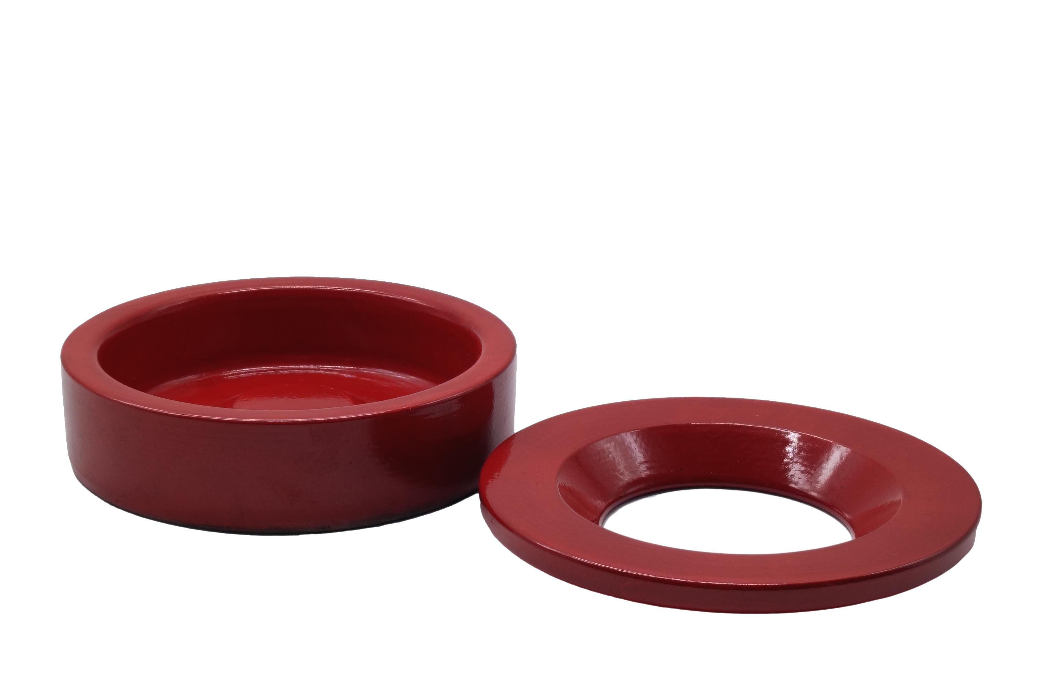 Italian Angelo Mangiarotti per Danese Posacenere Rosso 