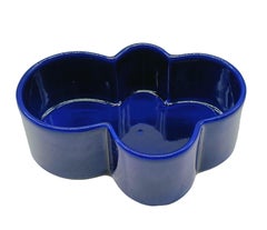 Angelo Mangiarotti for F.lli Brambilla Centerpiece in Blue Ceramic, Italy 1970s