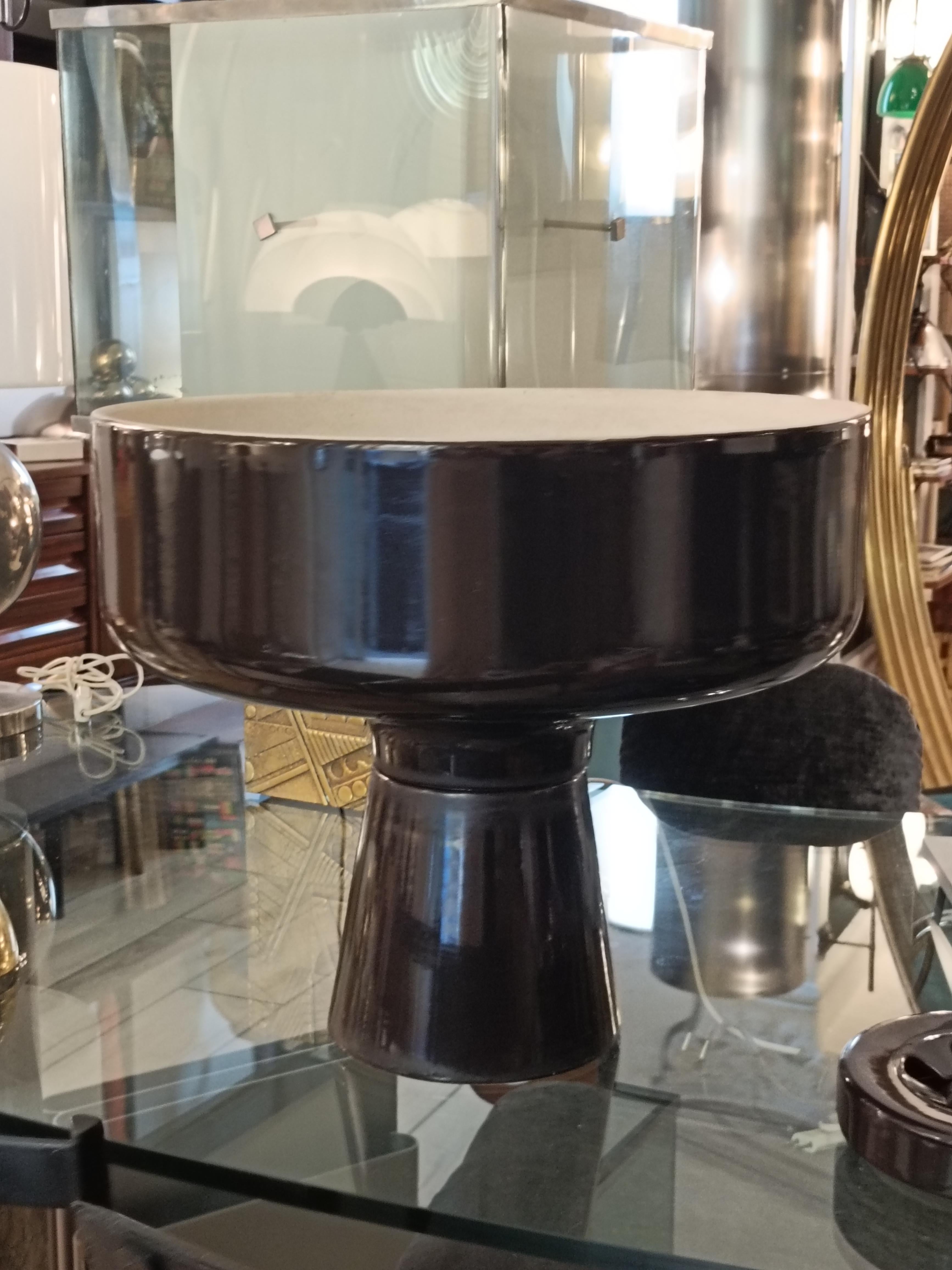Angelo Mangiarotti für F.lli Brambilla Pflanzgefäß aus brauner Keramik, Italien 1970 im Zustand „Gut“ im Angebot in Naples, IT