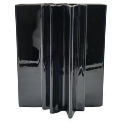 Angelo Mangiarotti per F.lli Brambilla Vaso in Ceramica Nera, Italia 1960s