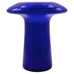 Angelo Mangiarotti para Knoll International Jarrón de cristal azul cobalto, Italia 196