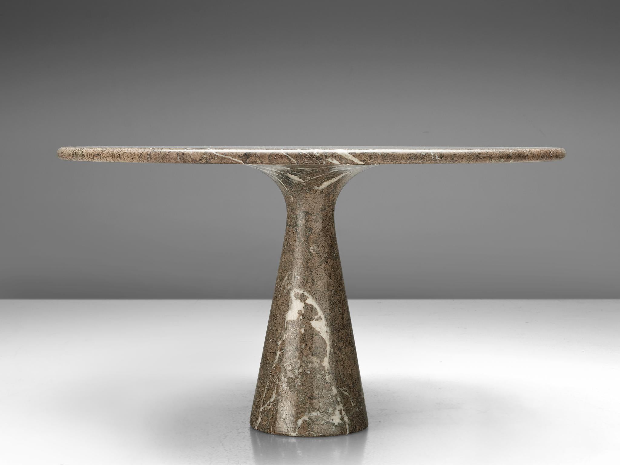 Mid-Century Modern Angelo Mangiarotti Pedestal Table in Marble