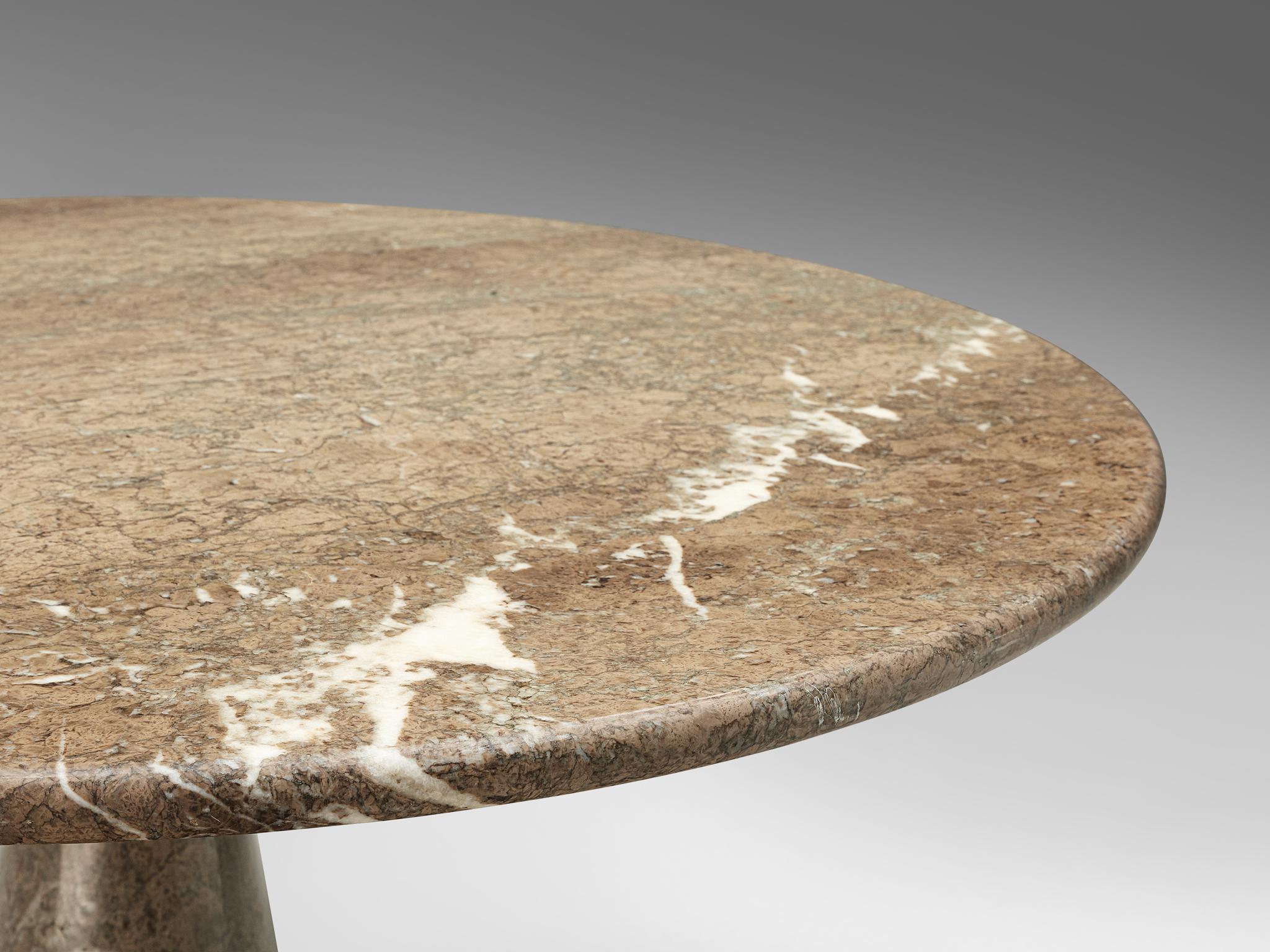 Angelo Mangiarotti Pedestal Table in Marble In Good Condition In Waalwijk, NL
