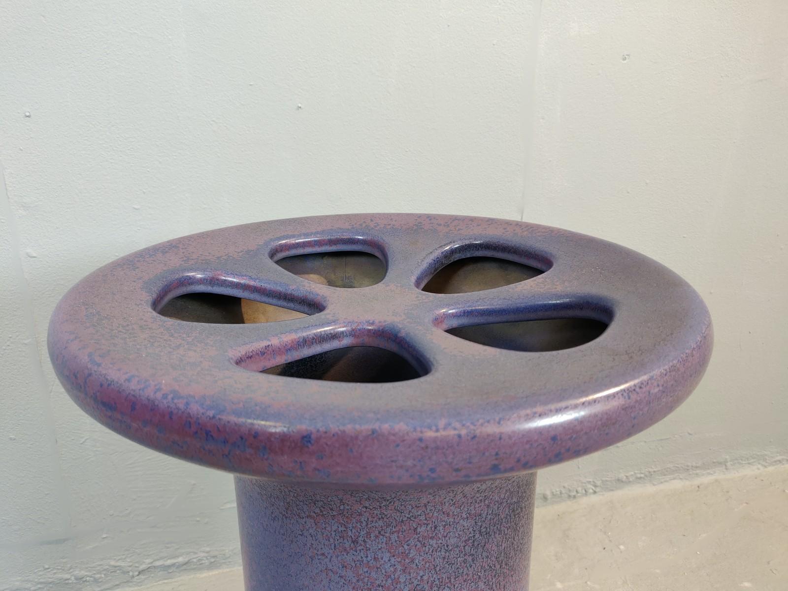 Italian Angelo Mangiarotti Purple Umbrella Stand, 1970s For Sale