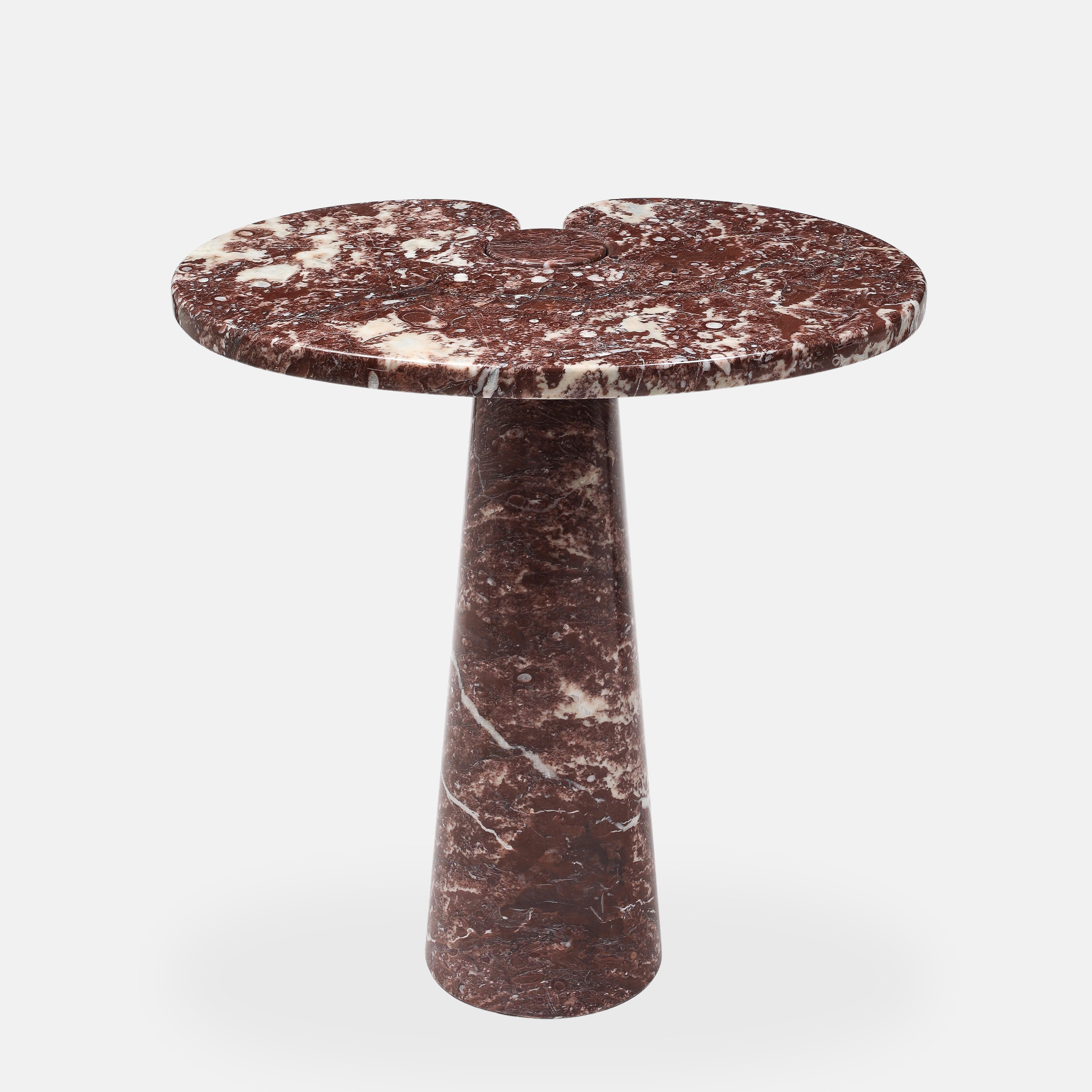 Fin du 20e siècle Angelo Mangiarotti Table d'appoint ou console en marbre rosso, 1971 en vente