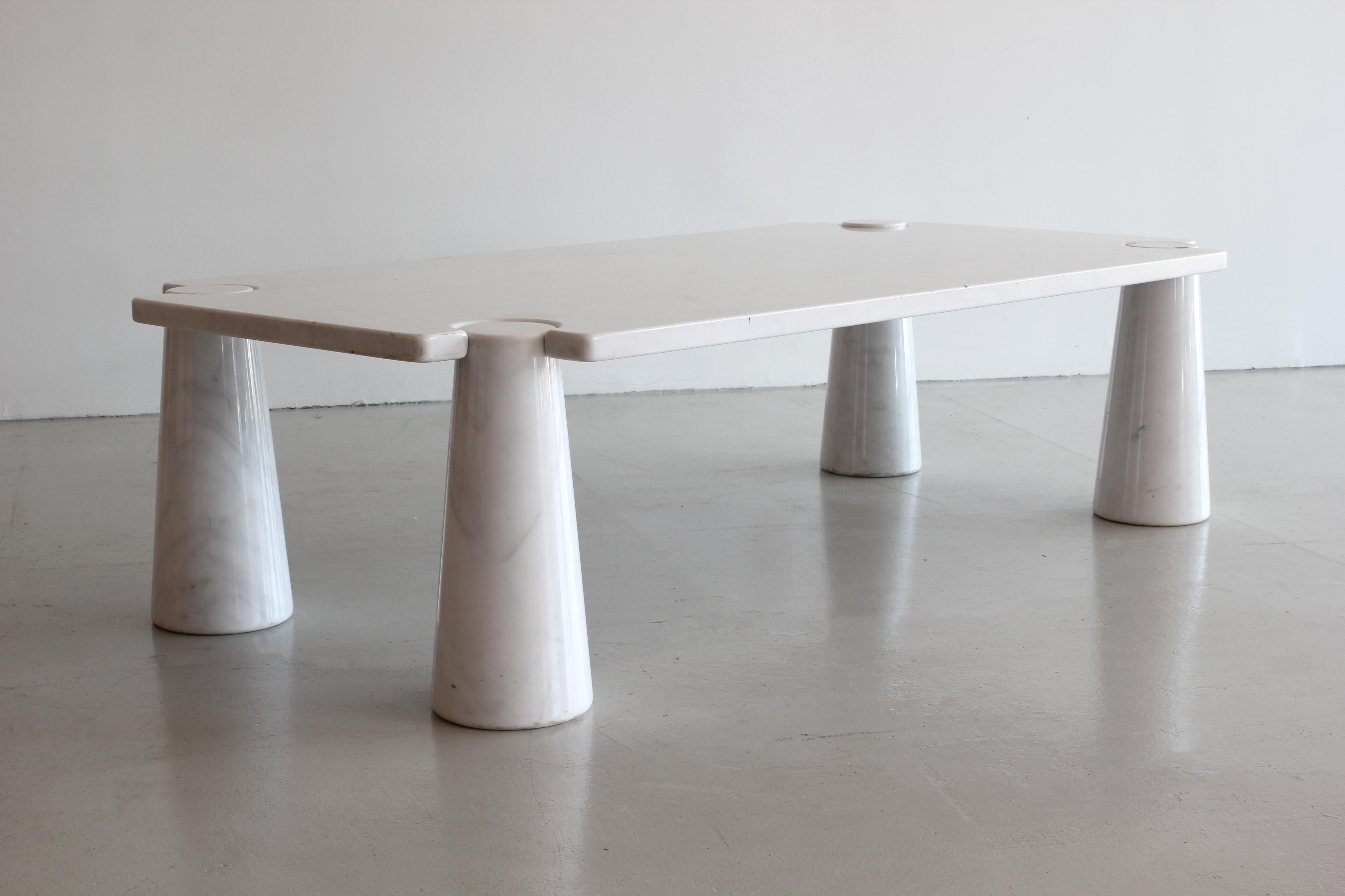 Carrara Marble Angelo Mangiarotti Rectangular Coffee Table