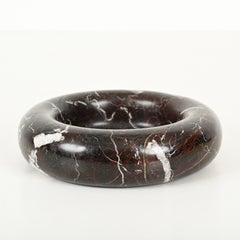 Angelo Mangiarotti Red Levanto Marble Decorative Bowl, Italy, 1950s