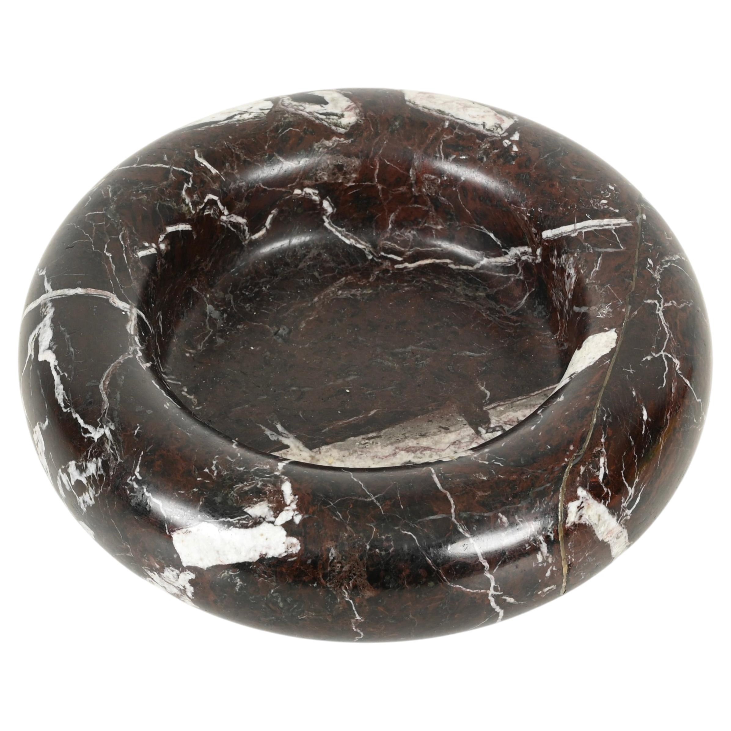 Angelo Mangiarotti Red Levanto Marble Decorative Bowl, Italy, 1950s