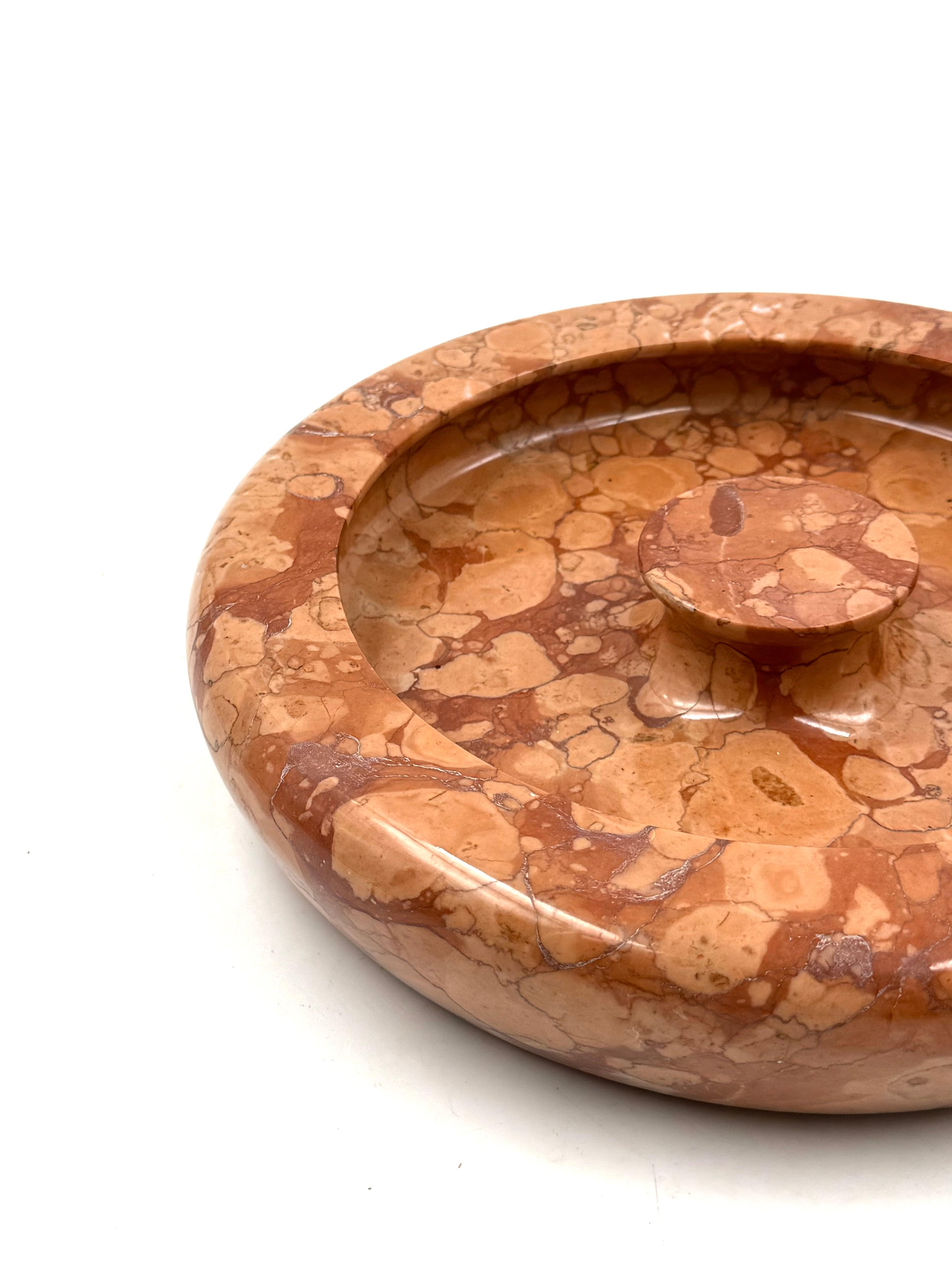 Angelo Mangiarotti, red marble centerpiece / bowl, Knoll Internat. Italy, 1970s en venta 6