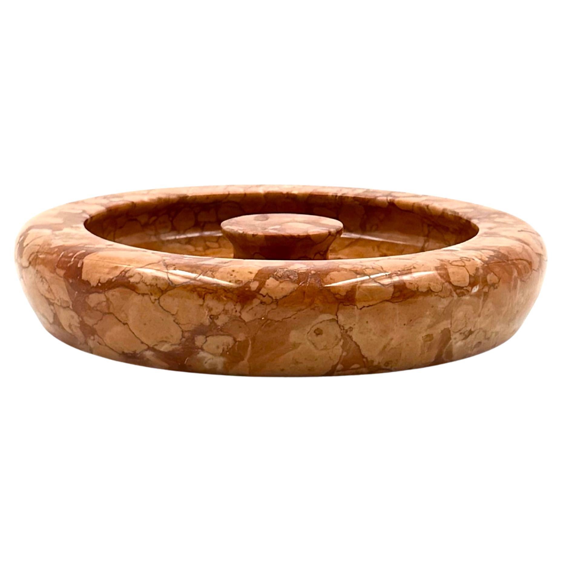 Angelo Mangiarotti, red marble centerpiece / bowl, Knoll Internat. Italy, 1970s