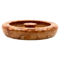 Angelo Mangiarotti, red marble centerpiece / bowl, Knoll Internat. Italy, 1970s