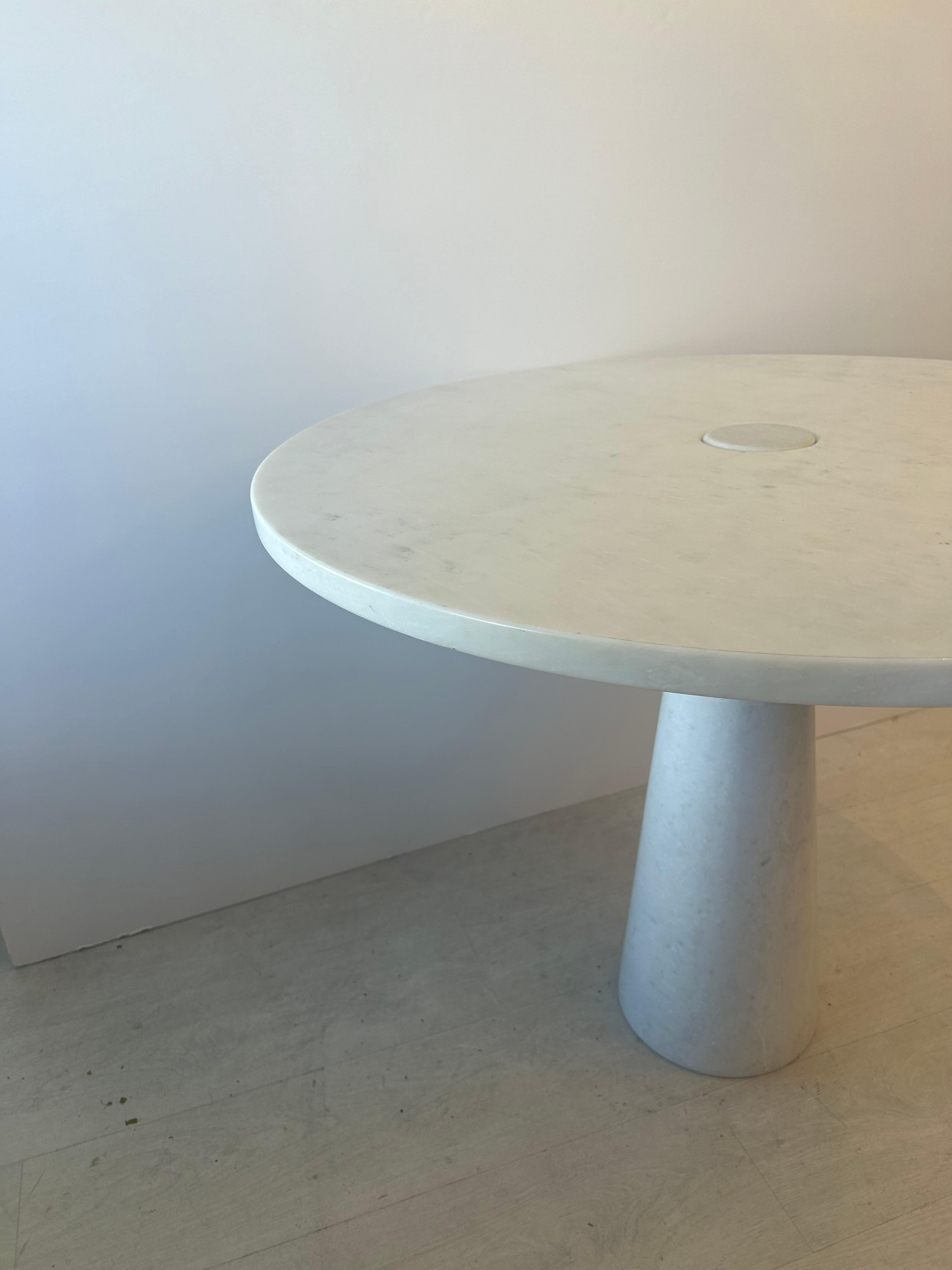 Carrara Marble Angelo Mangiarotti  Round Eros Table for Skipper