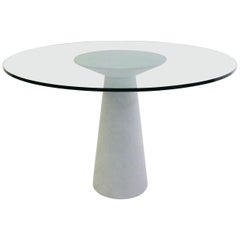 marble glass table Angelo Mangiarotti Round Marble and Glass Table