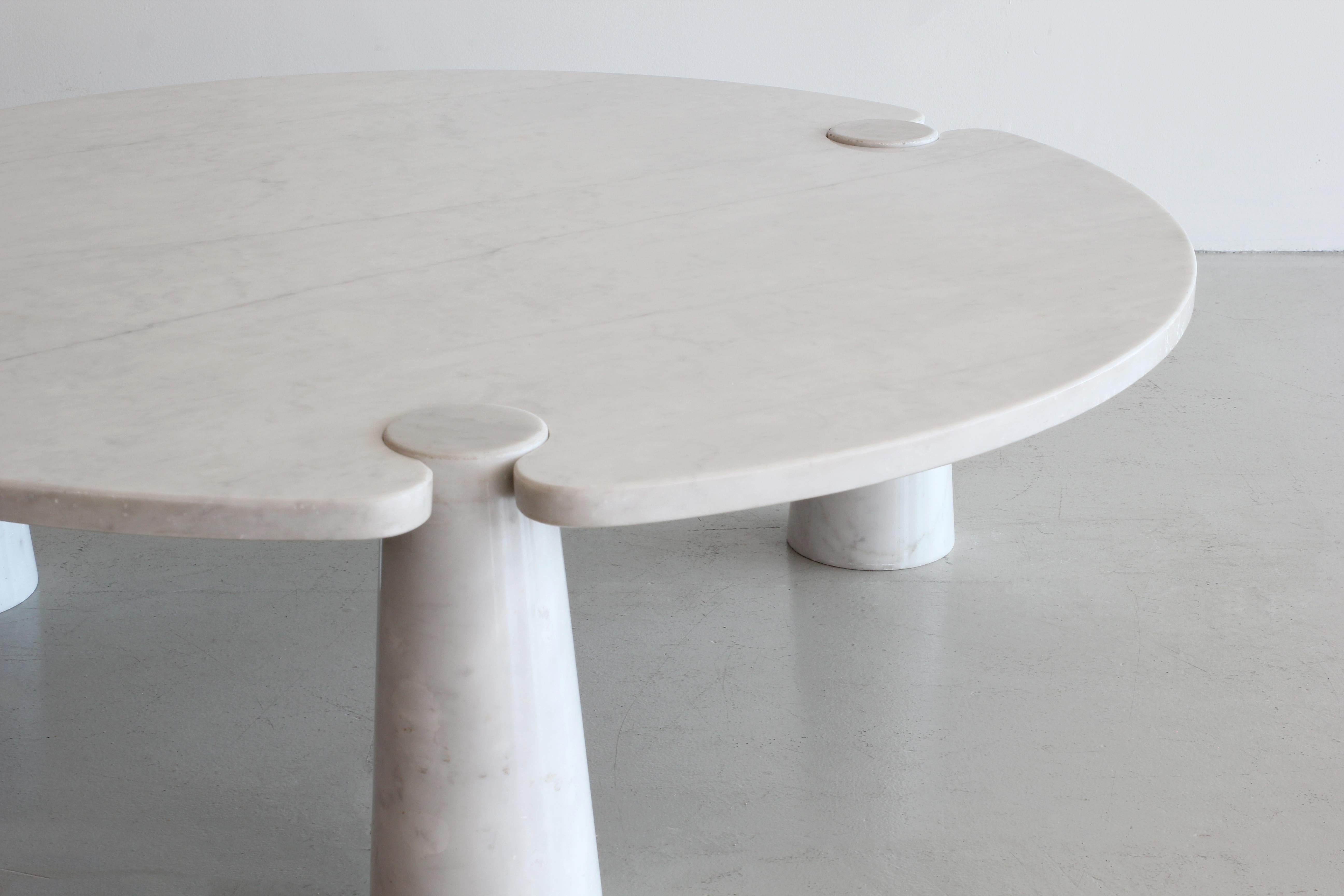 Mid-Century Modern Angelo Mangiarotti Round Marble Eros Coffee Table