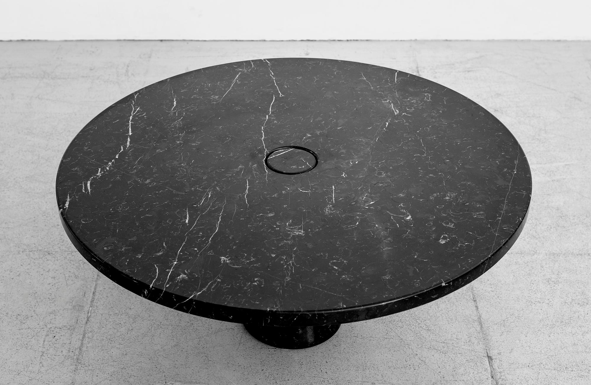 Italian Angelo Mangiarotti Round Marble Eros Coffee Table