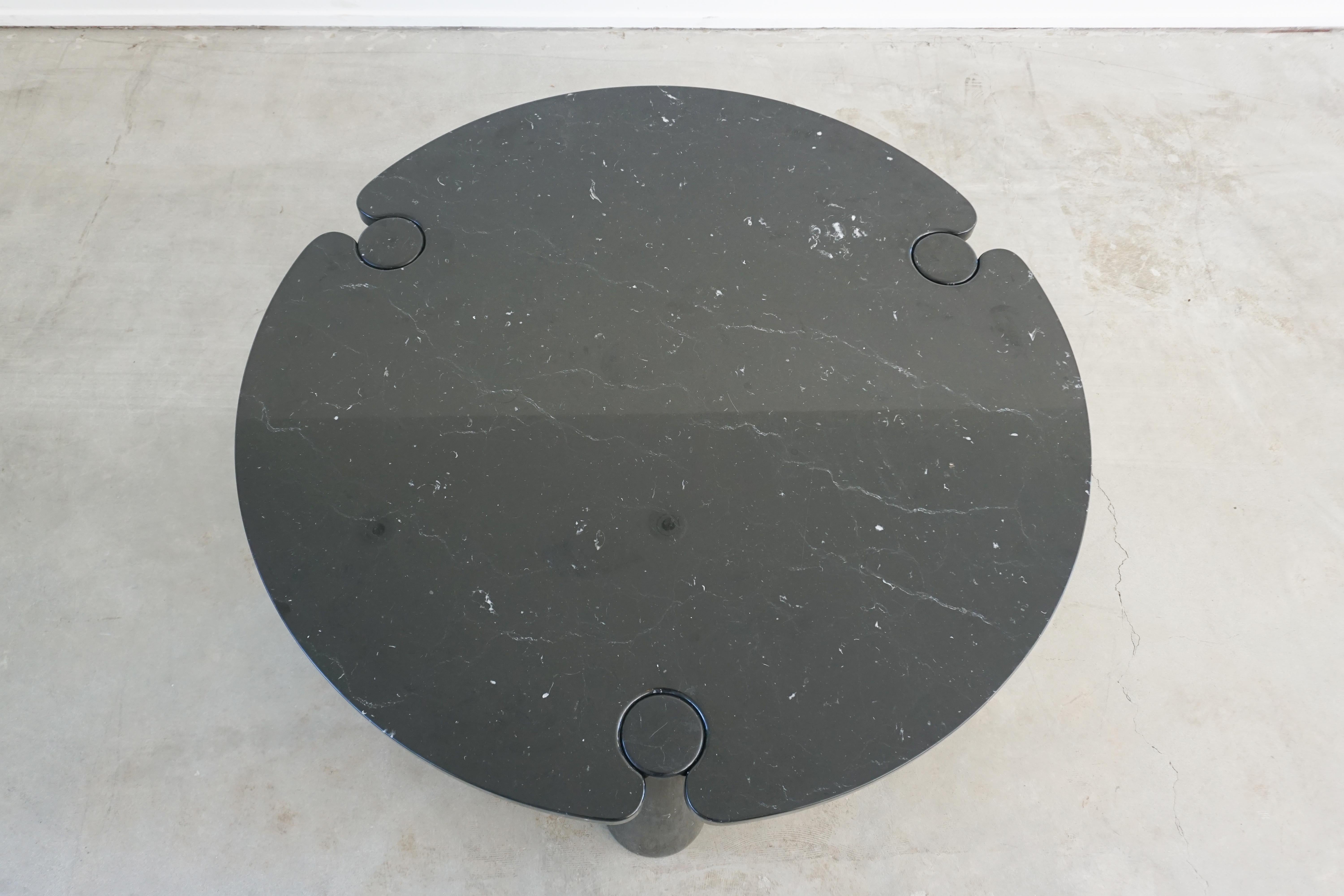 Mid-Century Modern Angelo Mangiarotti Round Marble Eros Coffee Table