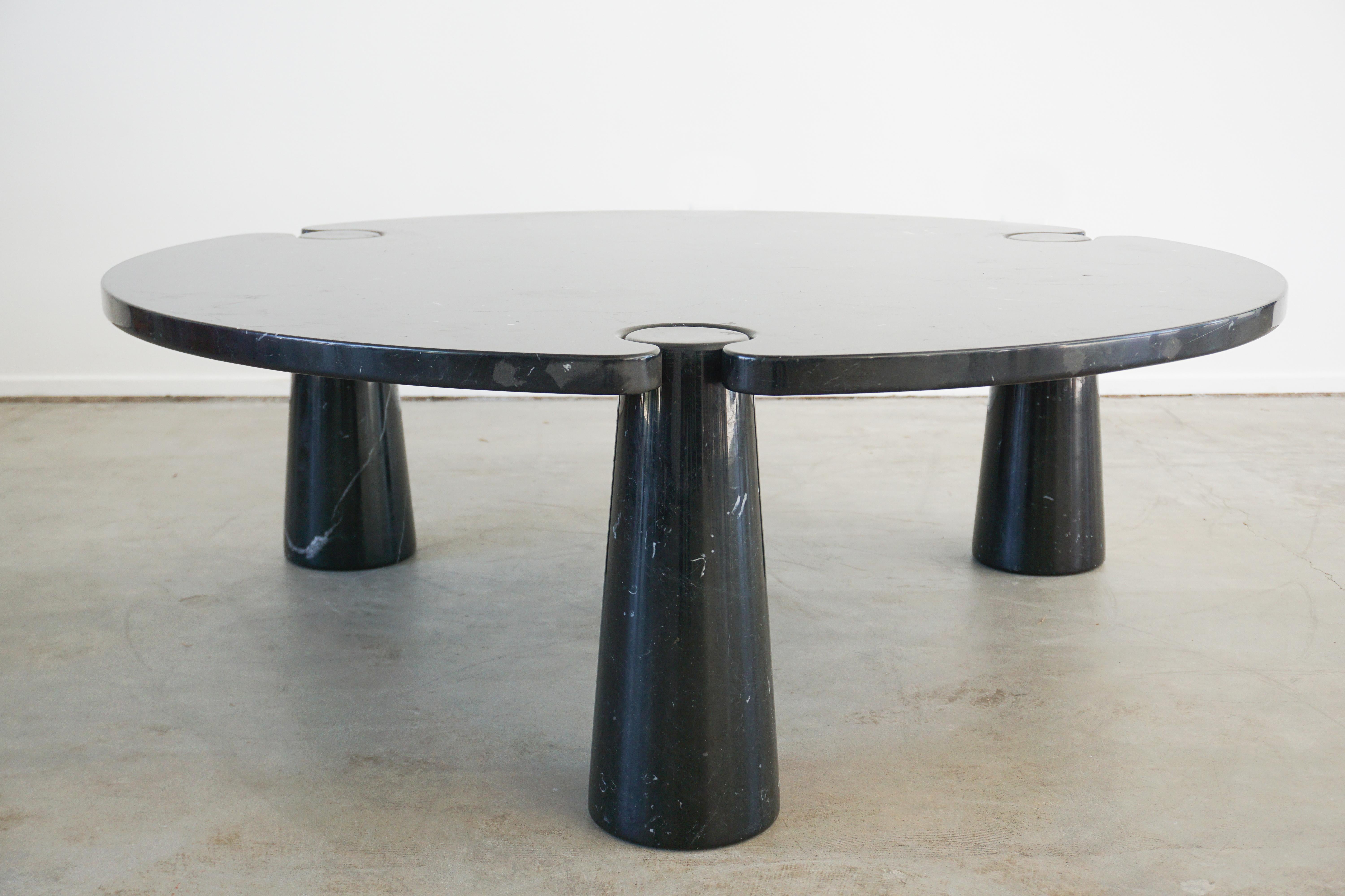 Italian Angelo Mangiarotti Round Marble Eros Coffee Table