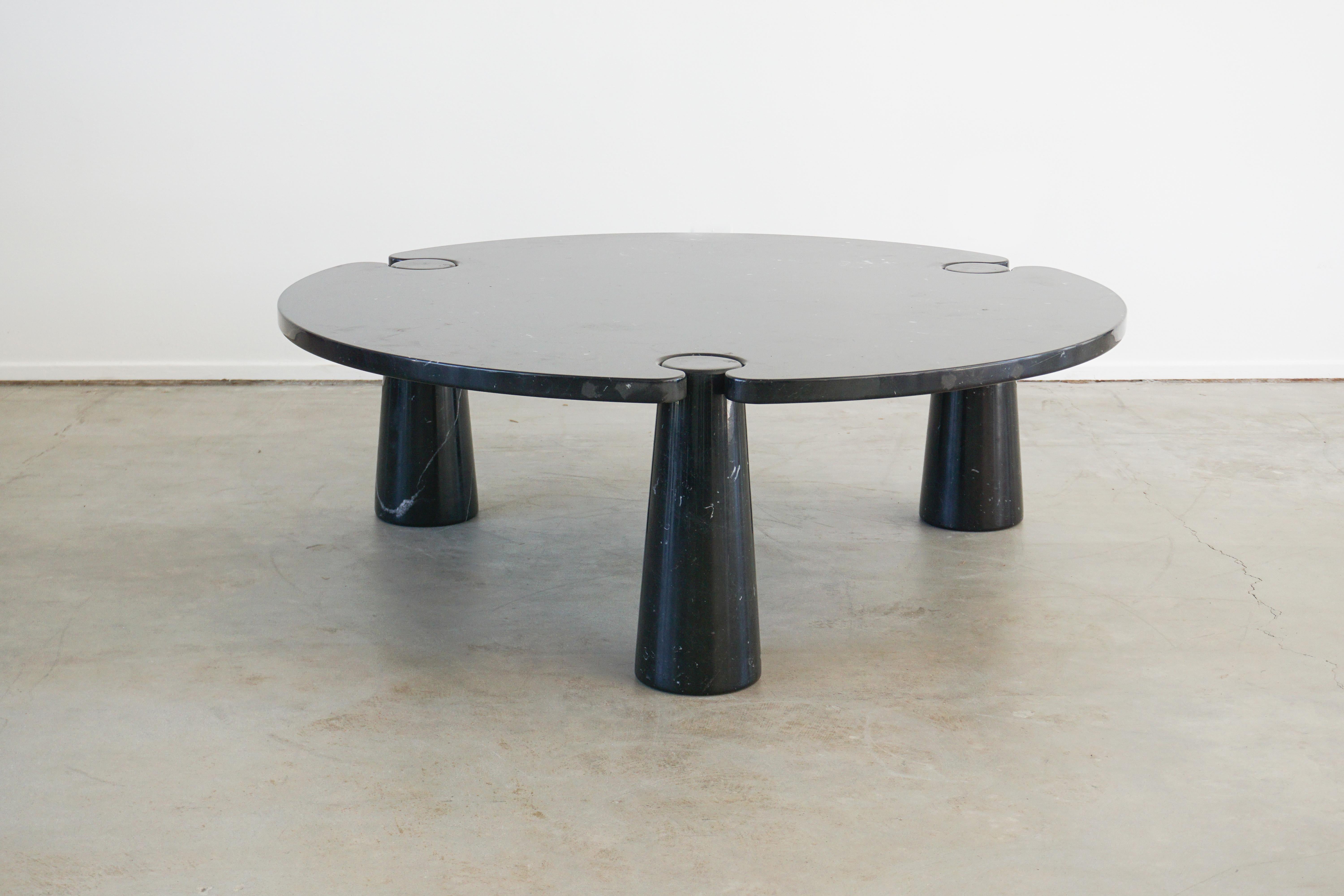 20th Century Angelo Mangiarotti Round Marble Eros Coffee Table