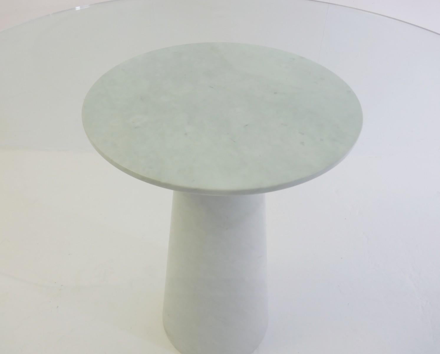 Mid-Century Modern Angelo Mangiarotti Round Marble and Glass Table