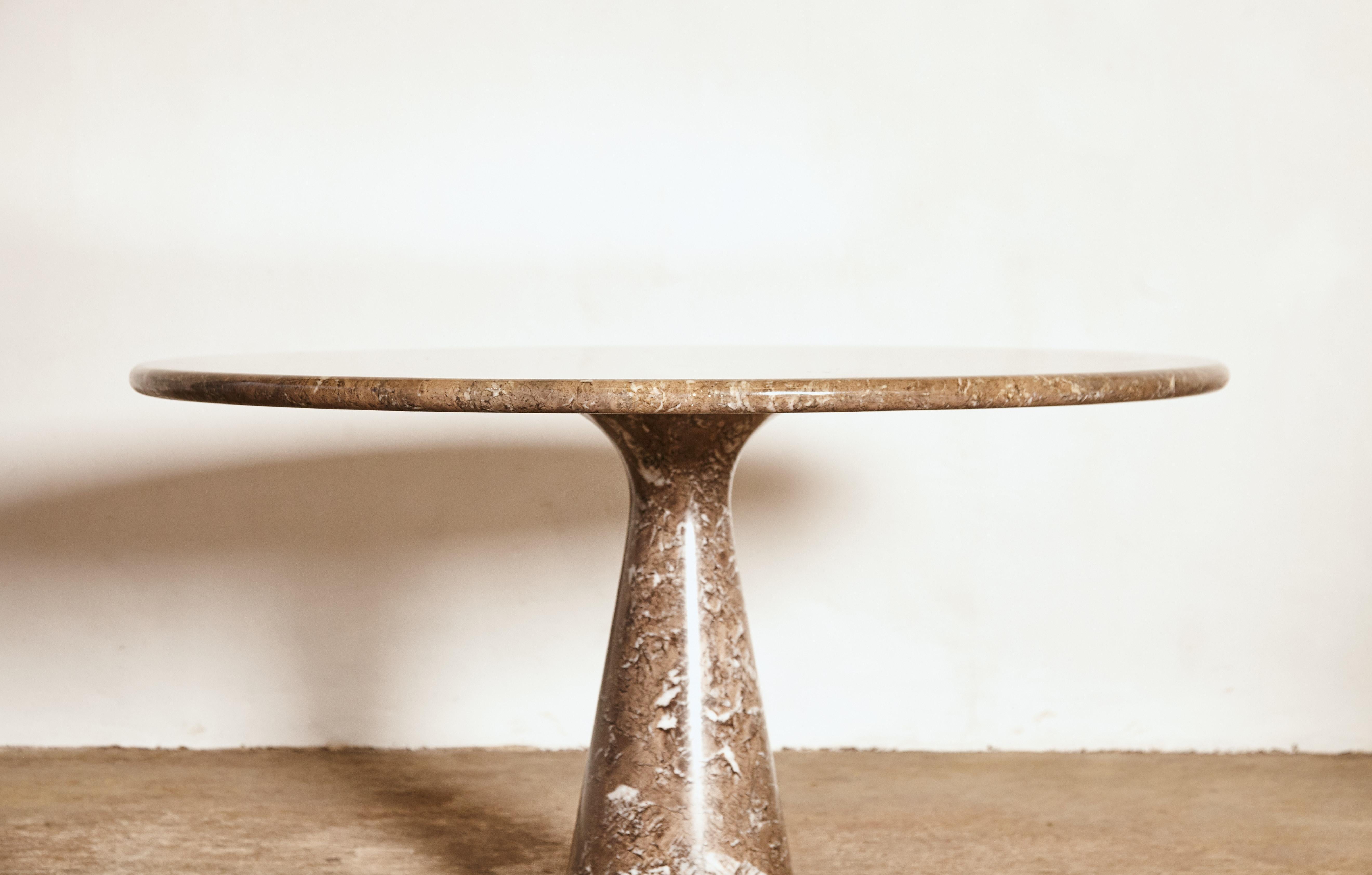 Mid-Century Modern Angelo Mangiarotti Round Marble M1 Dining Table, Italy, 1960s/70s