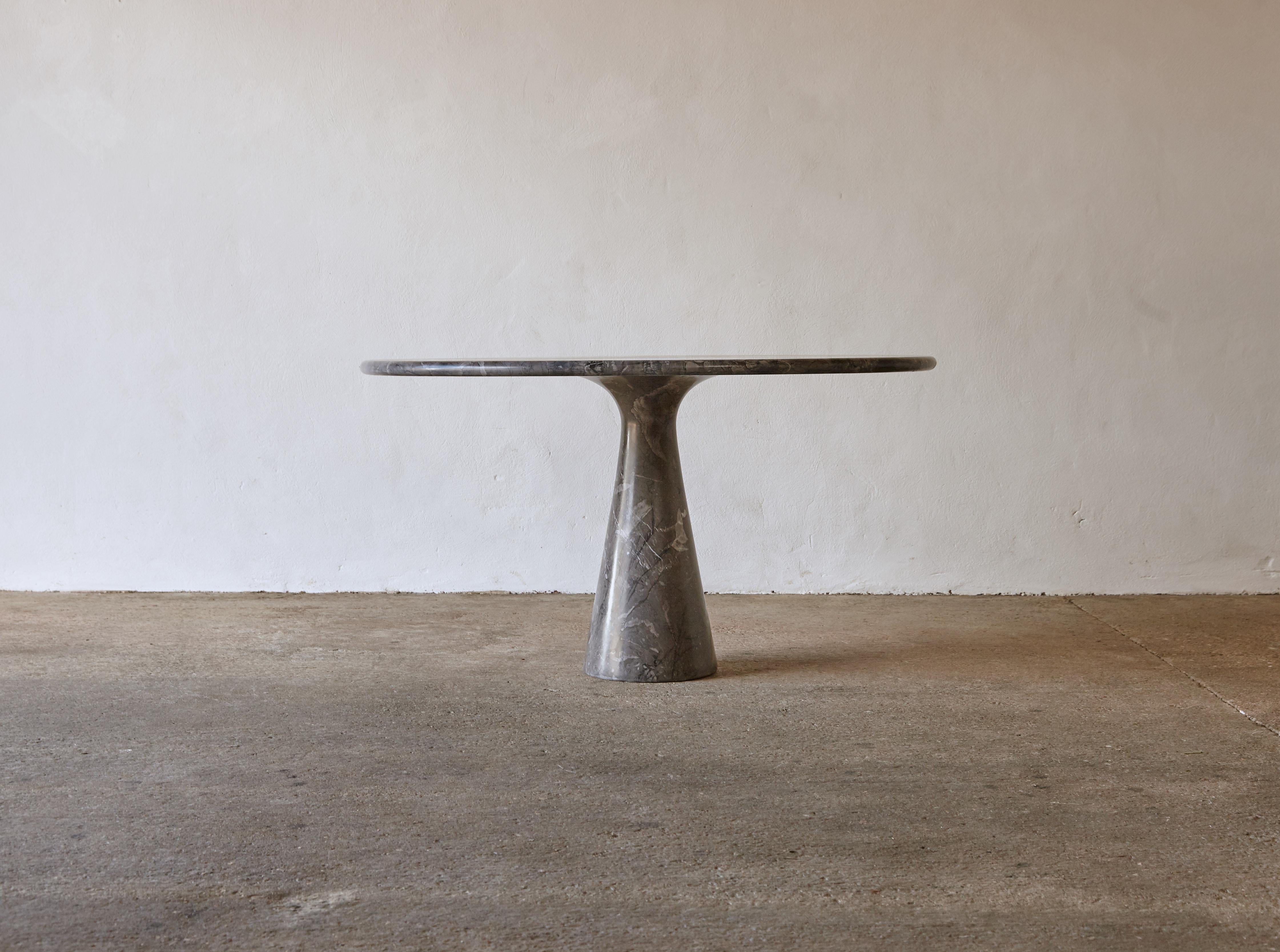 Mid-Century Modern Angelo Mangiarotti Round Marble M1 Dining Table, Italy, 1960s/70s