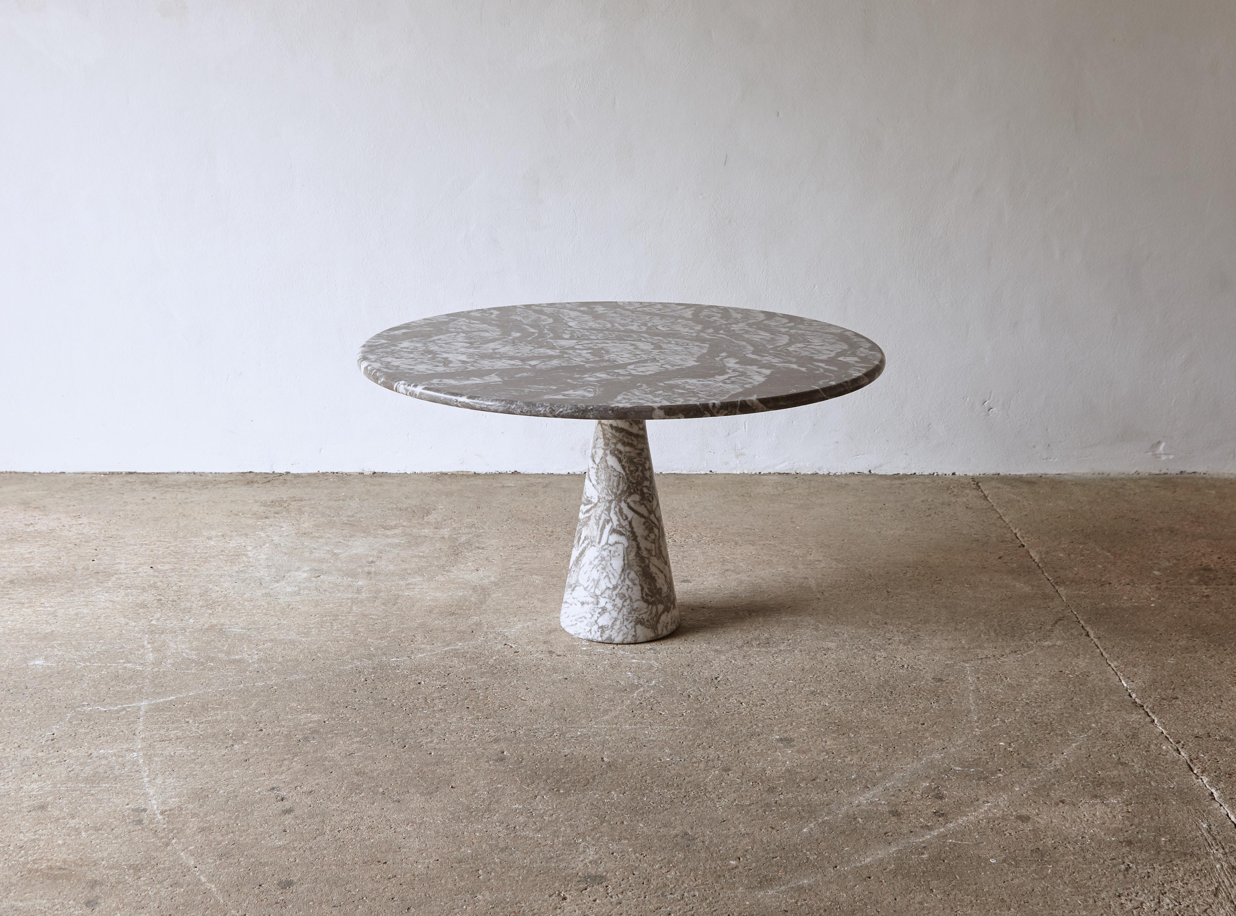 Mid-Century Modern Angelo Mangiarotti Round Marble M1 Dining Table, Italy, 1960s/70s