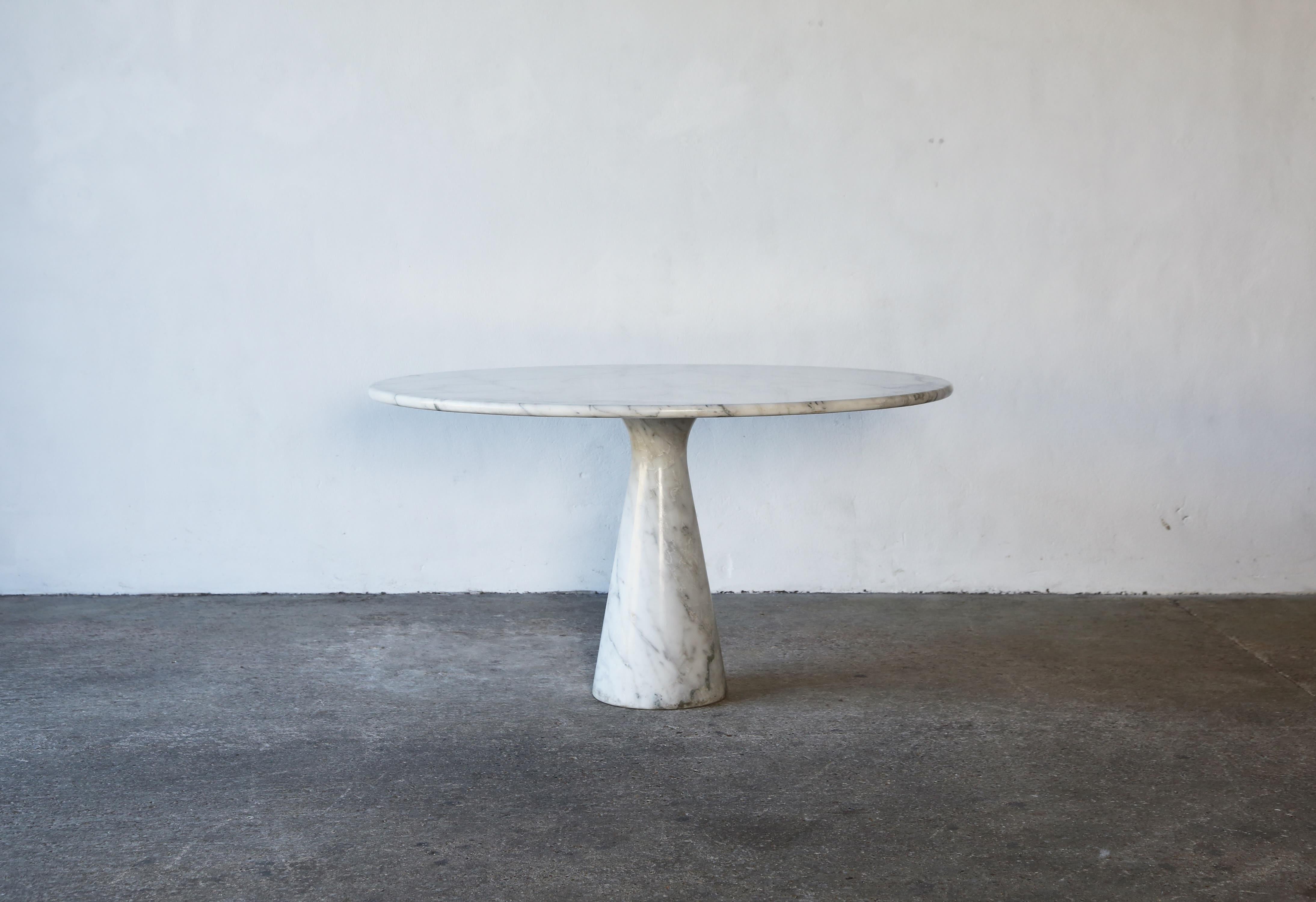 Mid-Century Modern Angelo Mangiarotti Round Marble M1 Dining Table, Italy, 1970s For Sale