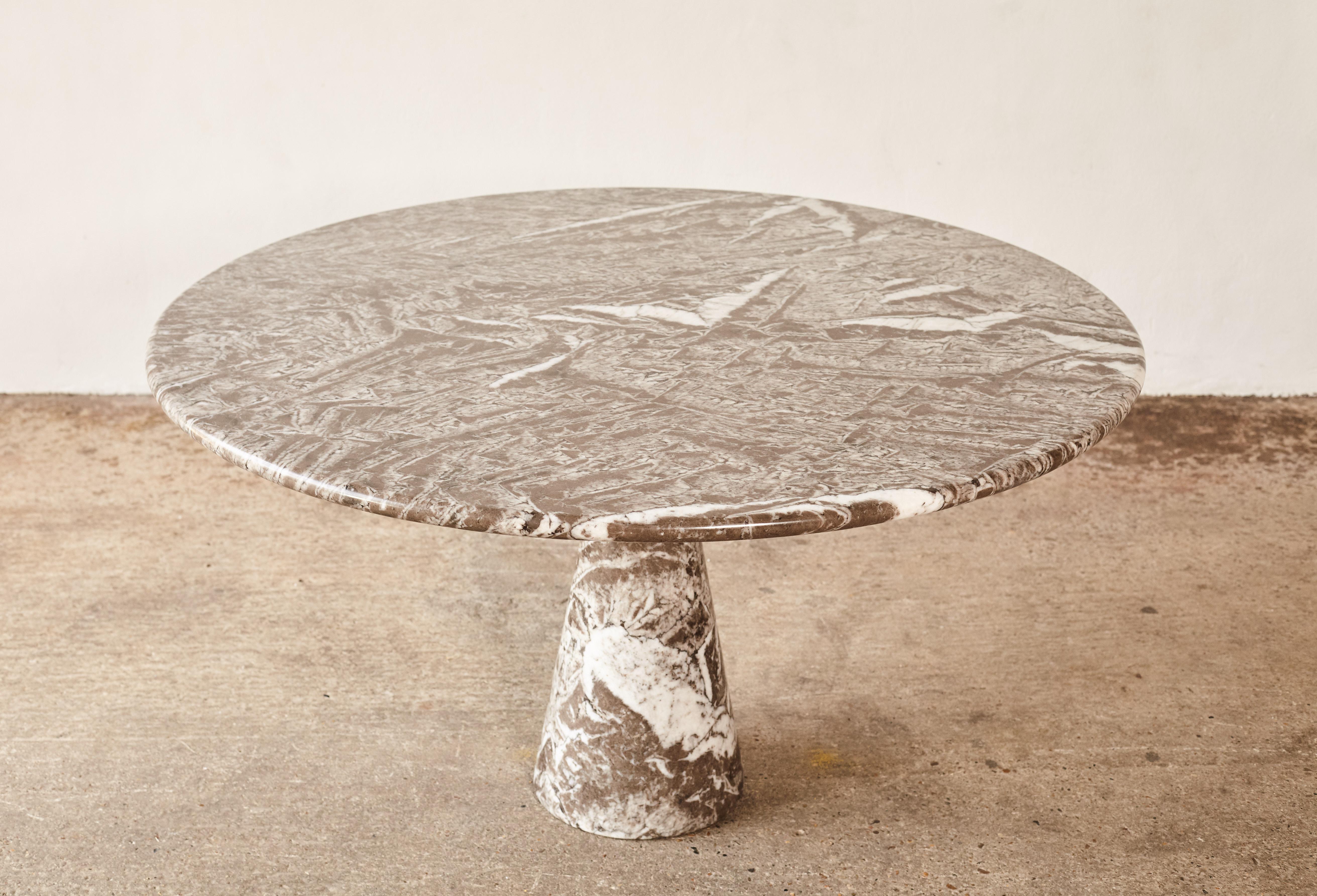 Mid-Century Modern Angelo Mangiarotti Round Marble T70 Dining Table, Italy, 1960s-1970s