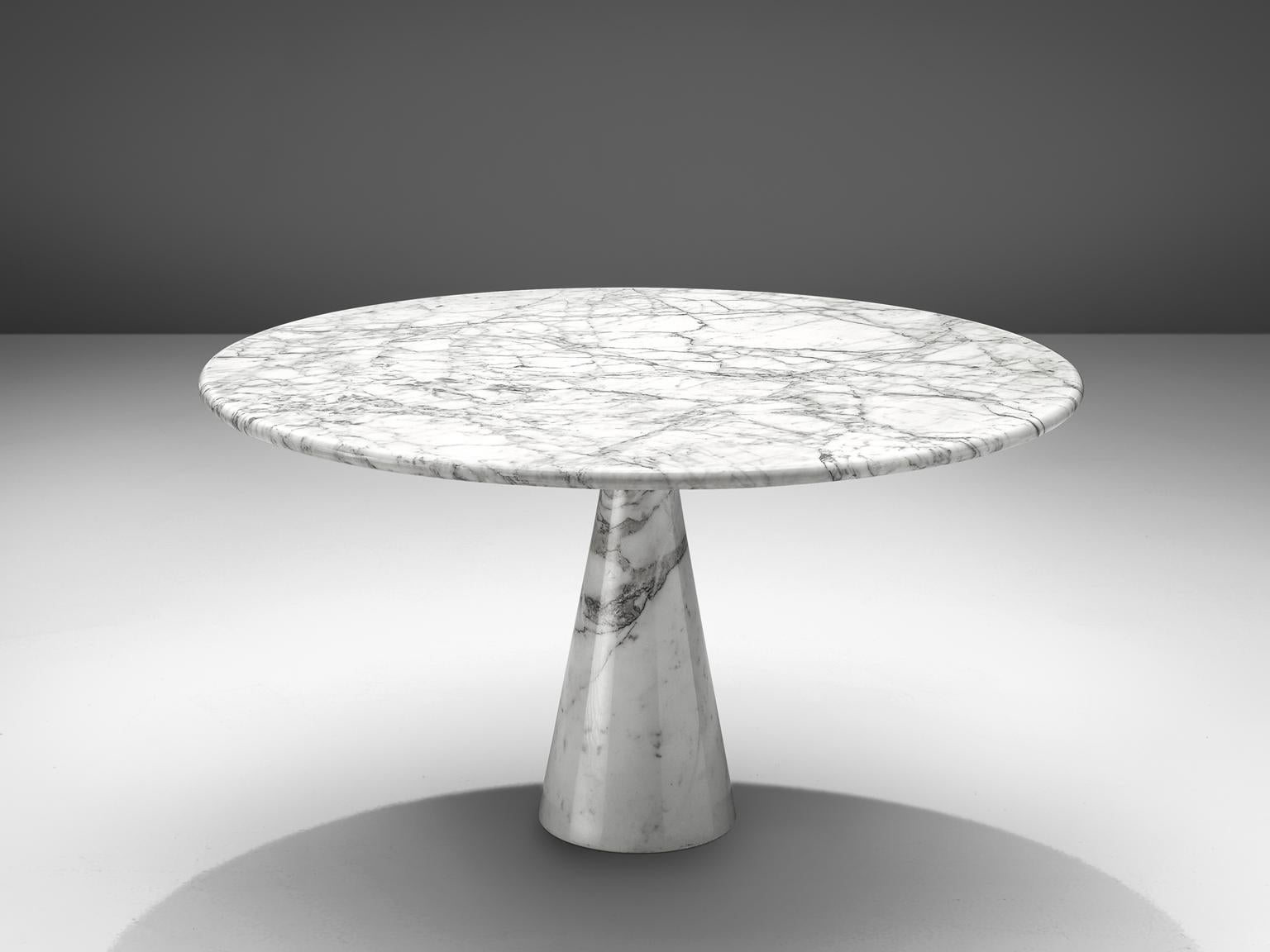 Italian Angelo Mangiarotti Round Marble Table