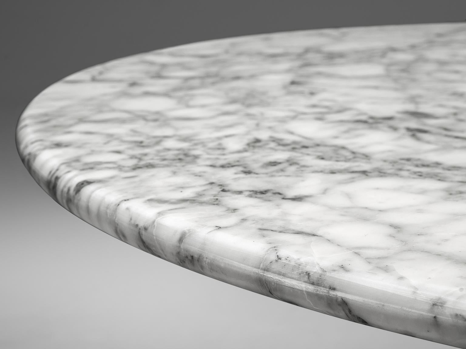 Carrara Marble Angelo Mangiarotti Round Marble Table